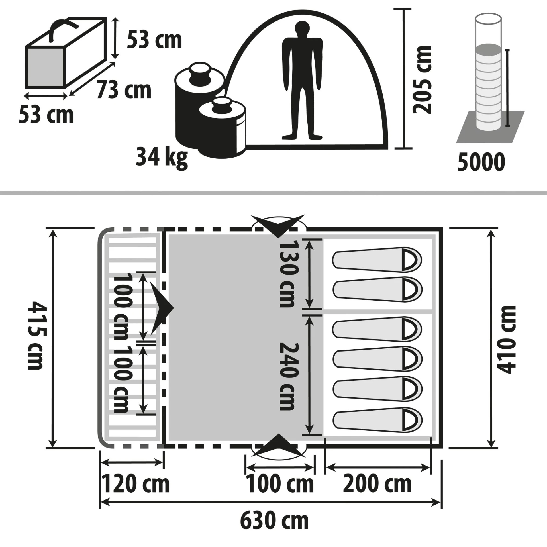 Berger Magalo 6 Air Tunnelzelt für 6 Personen
