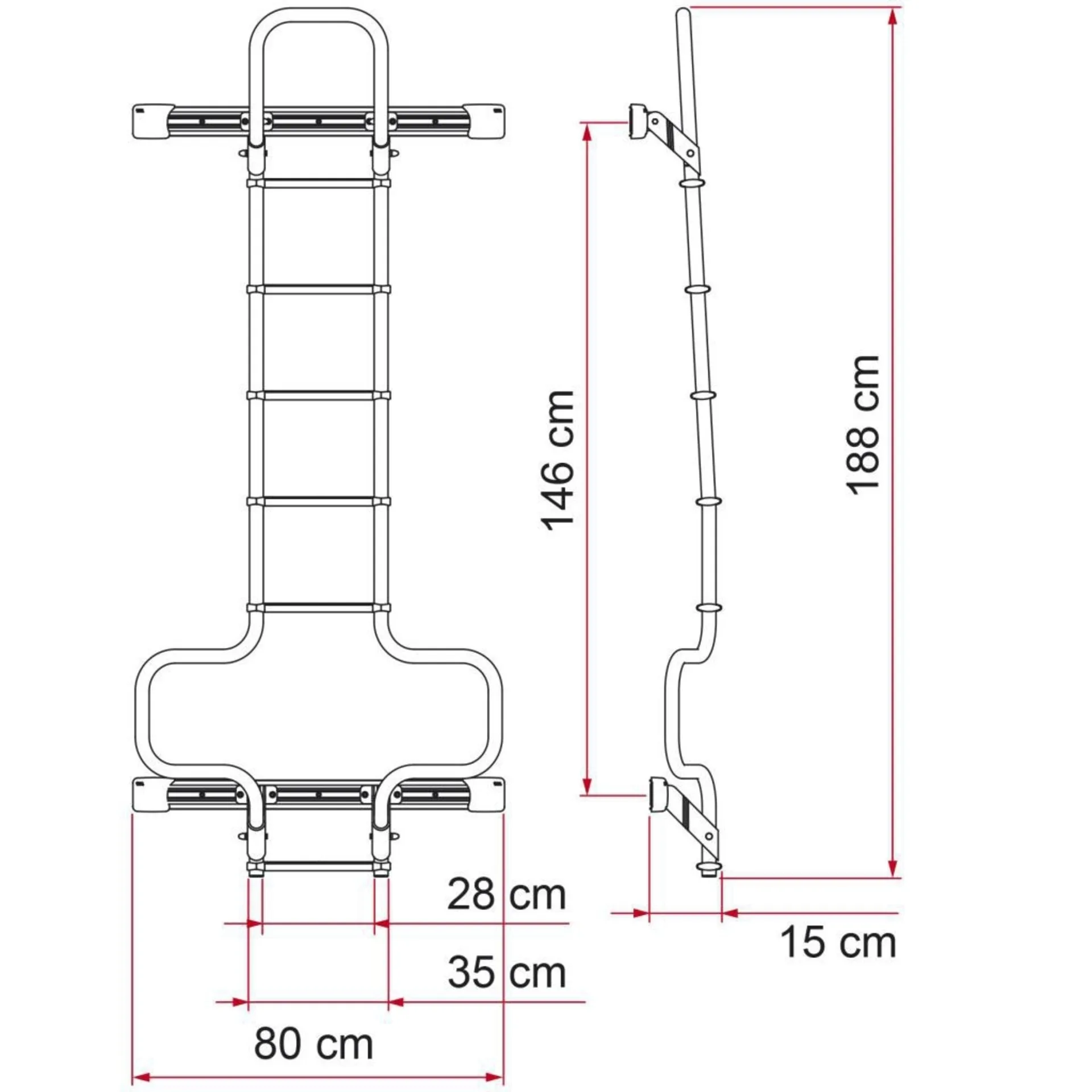 Fiamma Deluxe DJ Standard échelle en aluminium Fiat Ducato année 2006 - 2011