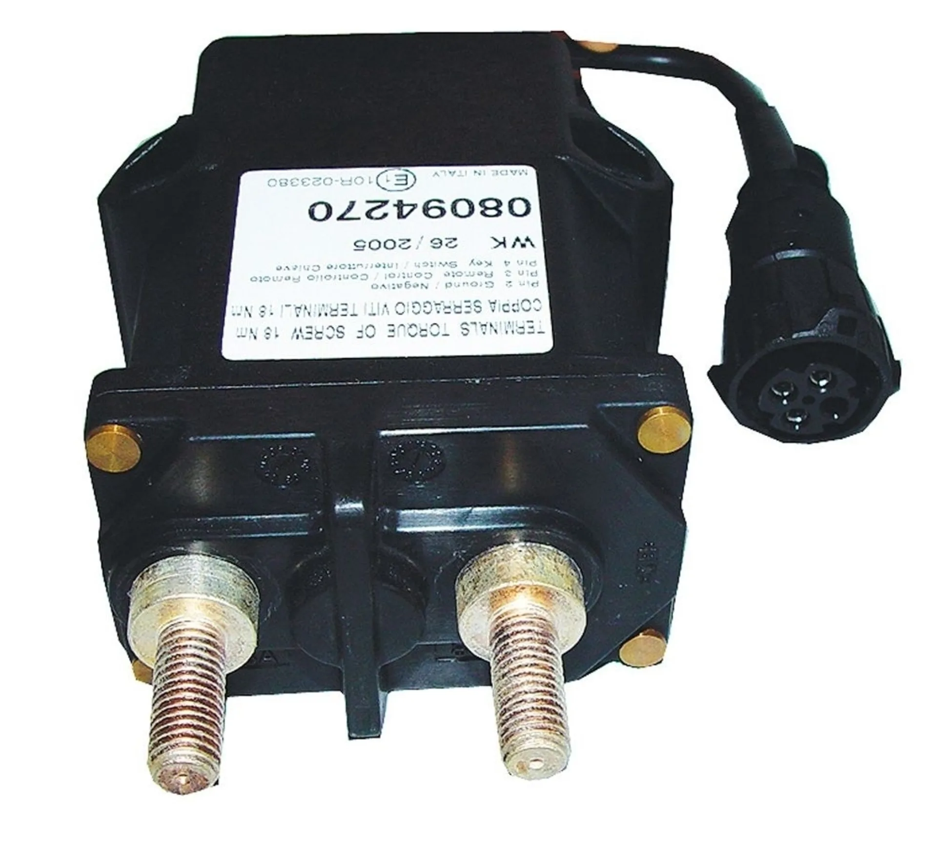 Elektr. Batterietrennschalter 24 V 250 A, IP65, trennt Pluspol