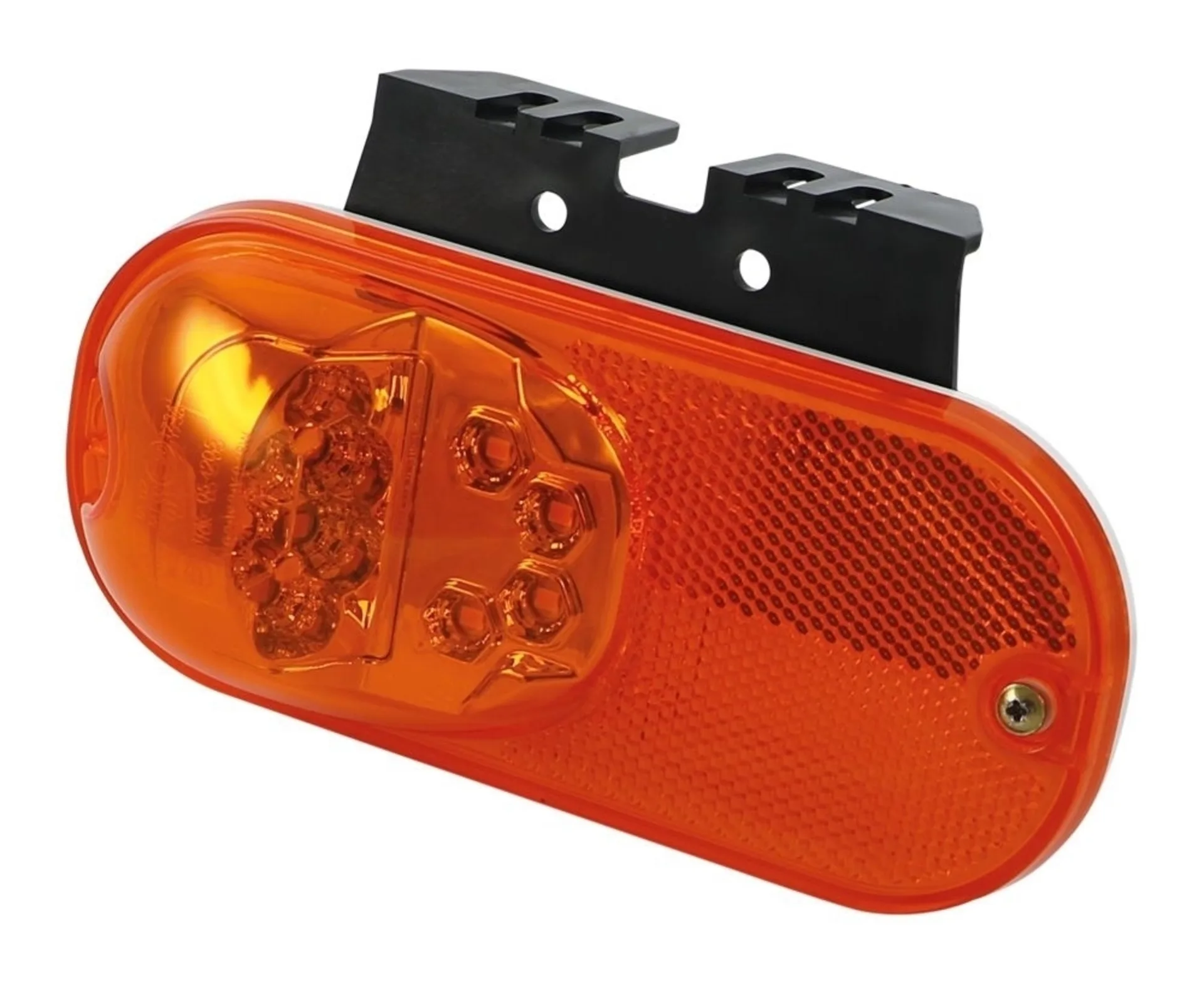 WAS - LED-Seitenmarkier- und Blinkleuchte Kat. 6 159.2x73.7mm, 12/24V, mit Halter 90° und Gummiunterlage