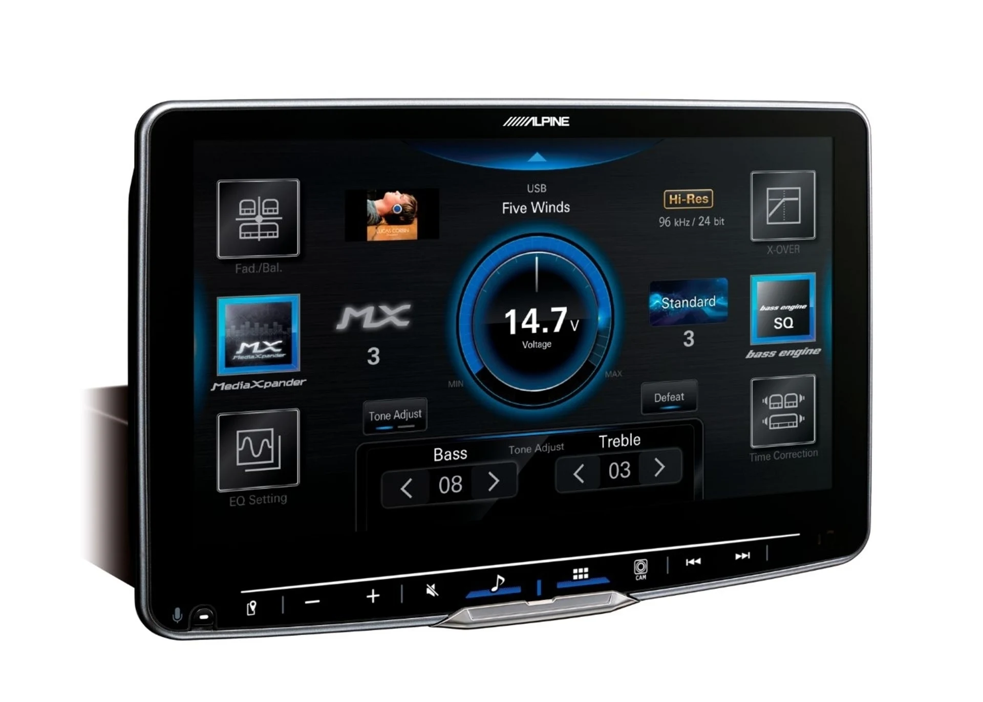 Écran Alpine 9inch avec corps 1-DIN ; Apple CarPlay sans fil et Android Auto