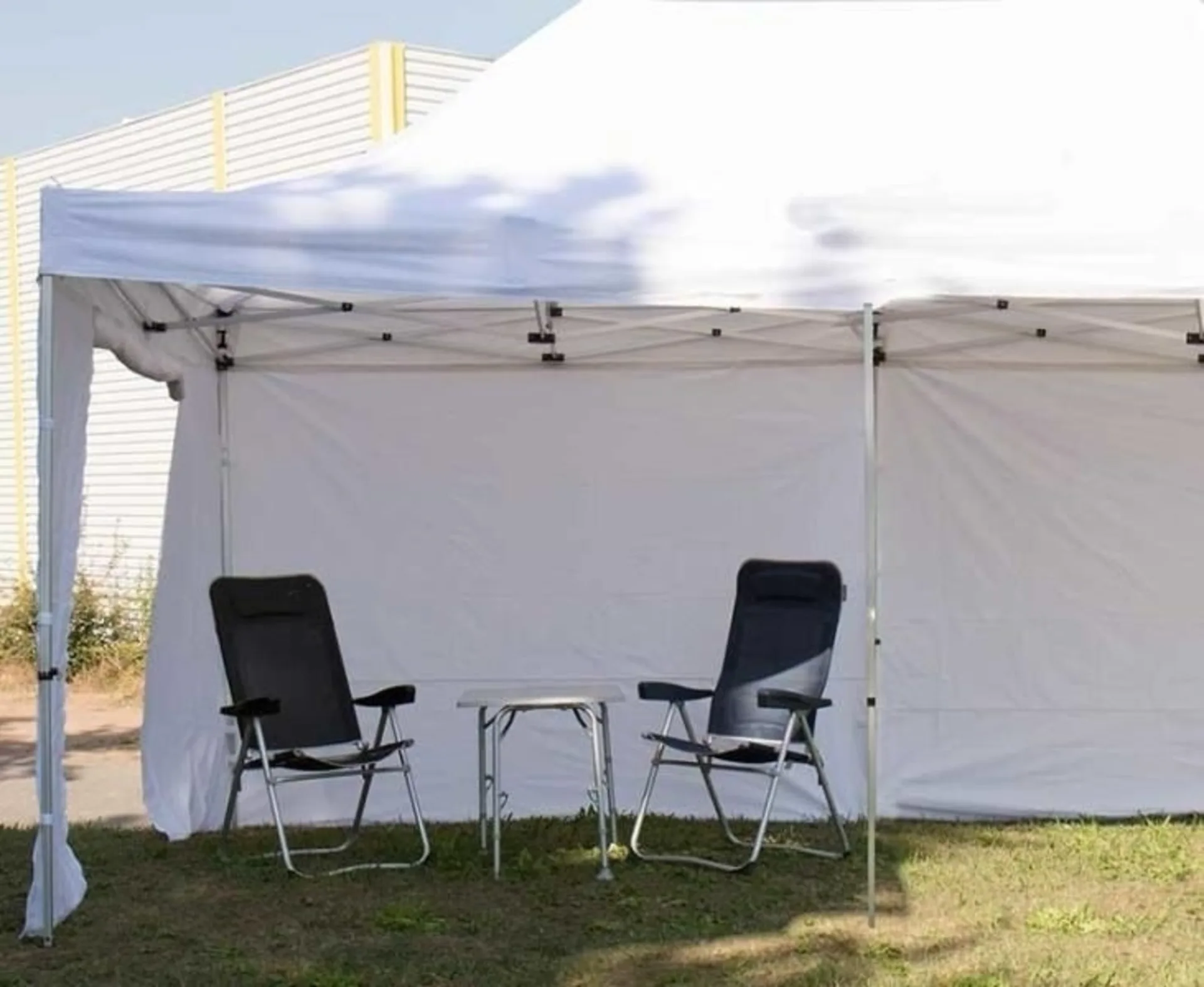 Seitenwand für Pavillon weiss, mit Tür, 3m, 1 St.