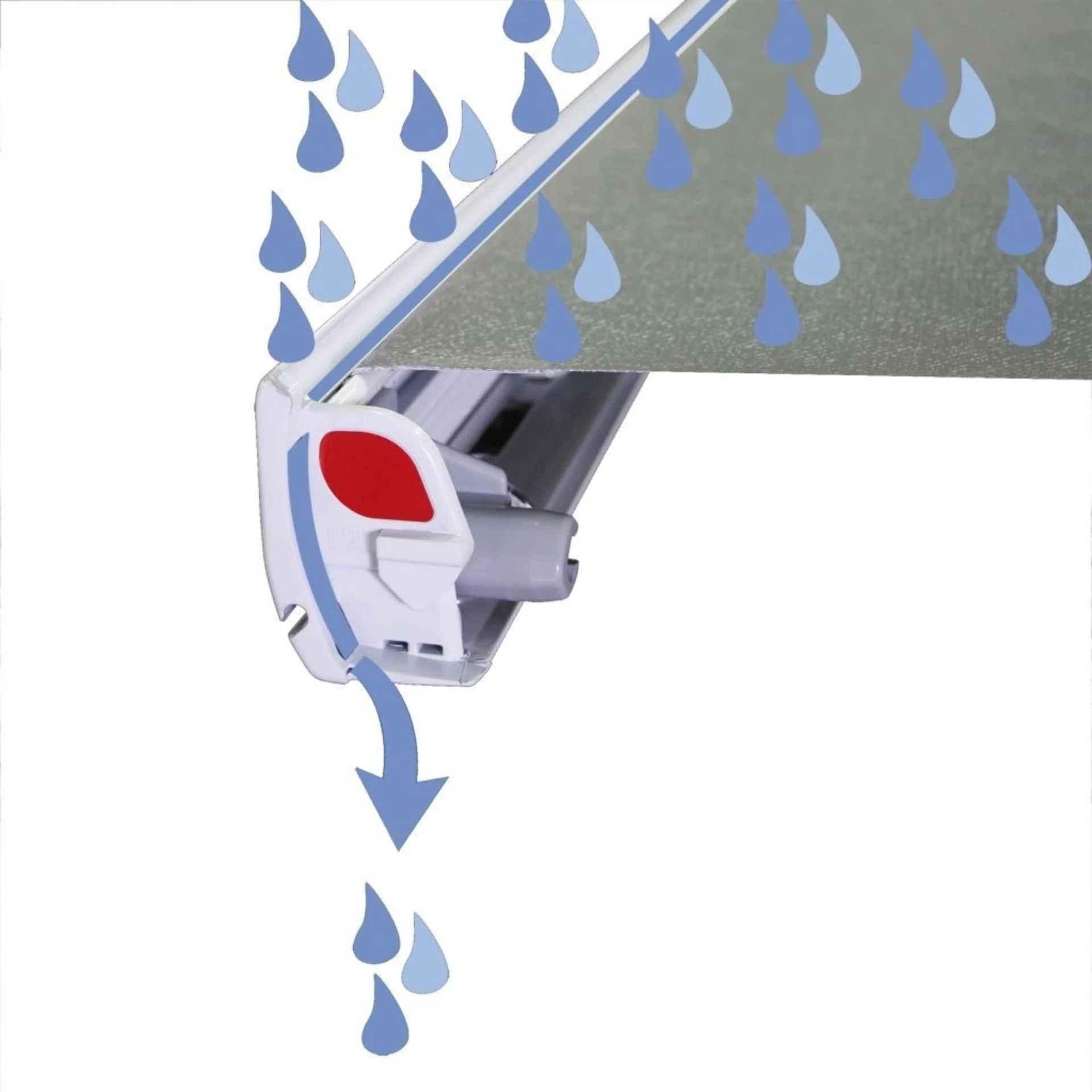 Fiamma F45s 375 Wandmarkise Gehäusefarbe Polar White Tuchfarbe Royal Grey 375 cm