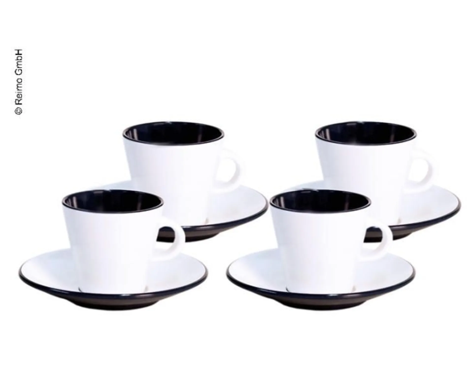 Melamin Espresso-Tassen Set LINEA schwarz für 2 Pe