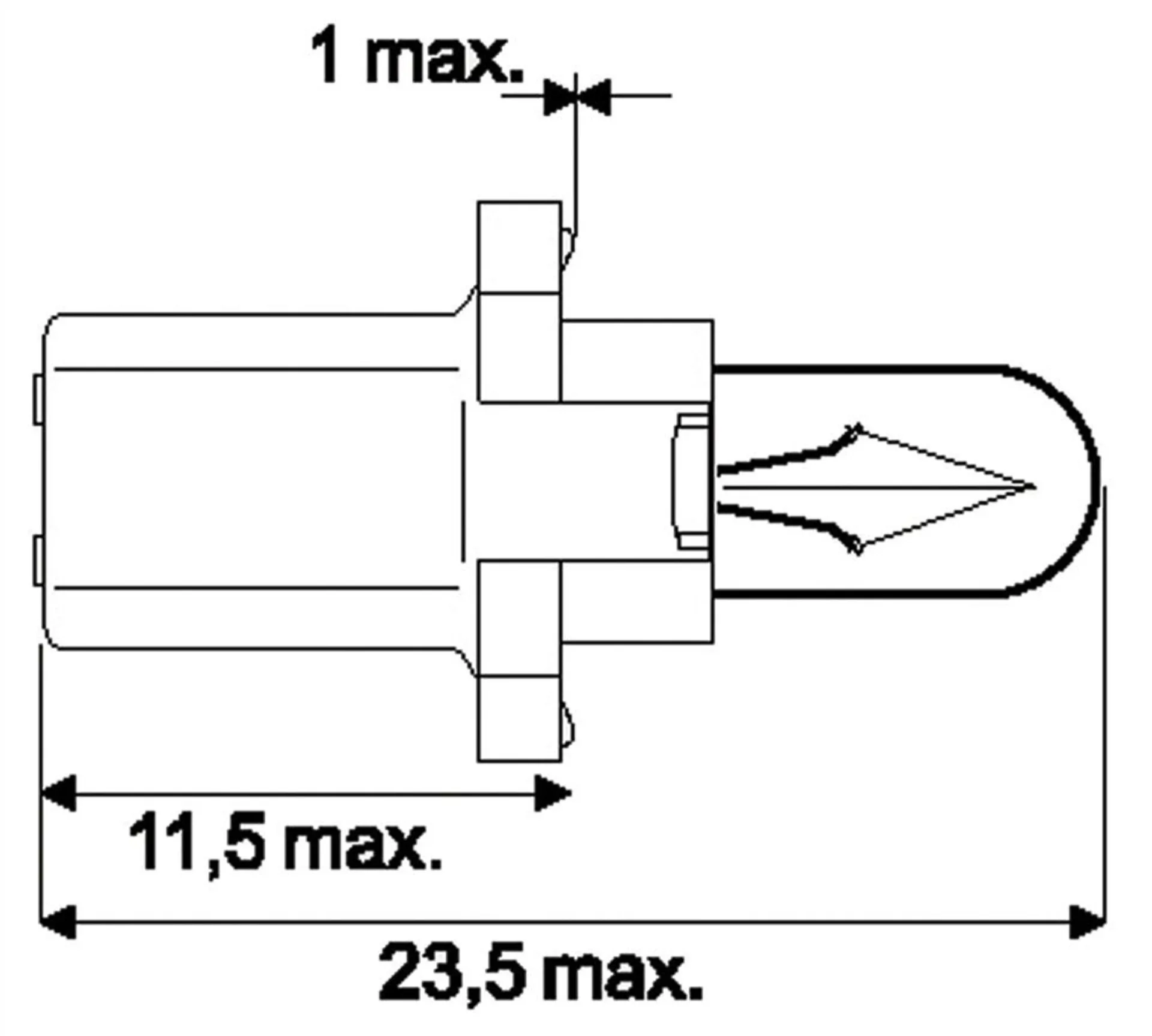 Jahn Glassockellampe 12V 1.2W B8.3D 12V 1.2W B8.3d