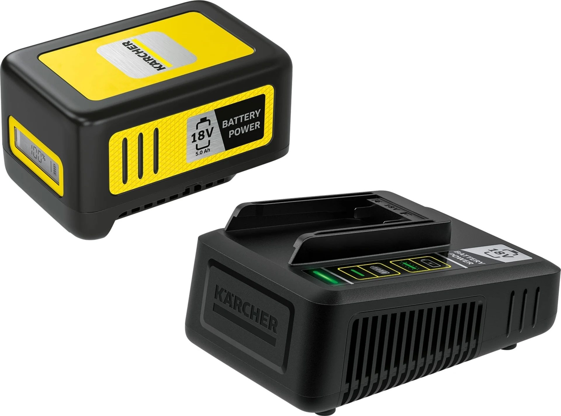 Kärcher Battery Power 18/50 Starter Kit Wechselakku mit Schnellladegerät 18 V / 5.0 Ah