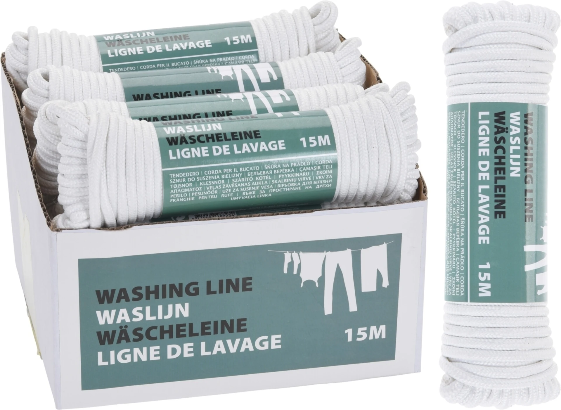 15m Wäscheleine - weiss