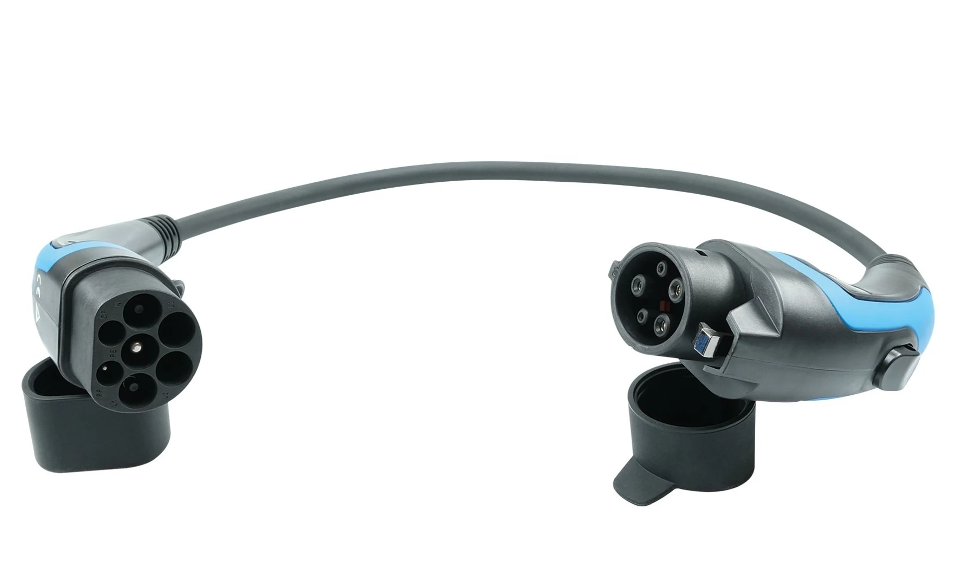 Ladekabel-Adapter Typ 2->Typ1, 7.4 kW, 32 A / 400 V, 70 cm für Fahrzeuge mit Typ 1 Stecker, 32 A Ladekabel-Adapter Typ 2->Typ1, 7.4 kW, 32 A / 400 V, 70 cm für Fahrzeuge mit Typ 1 Stecker, 32 A