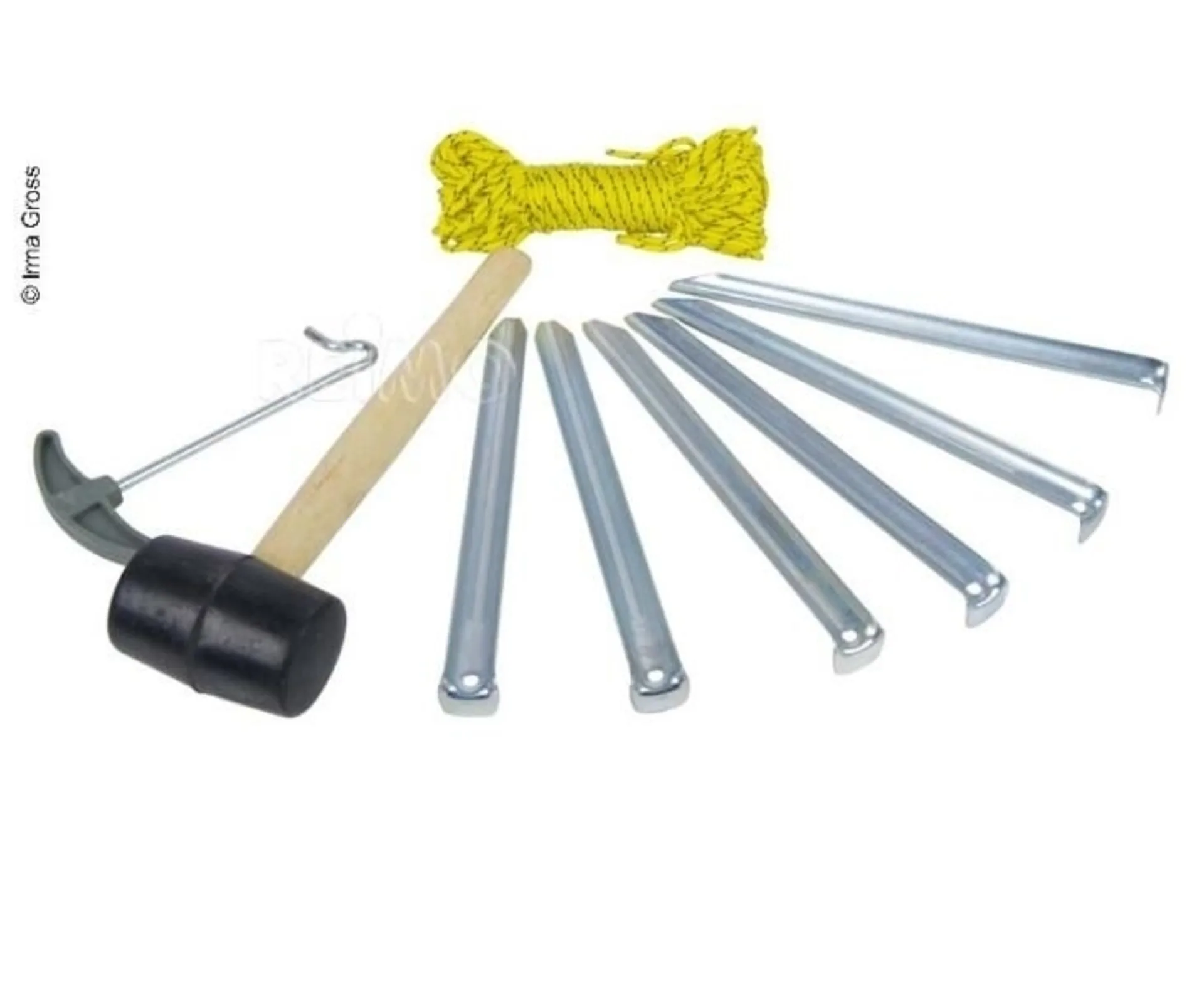 Set d'accessoires pour la tente : 1xmarteau,6xpiquets,1x piquet