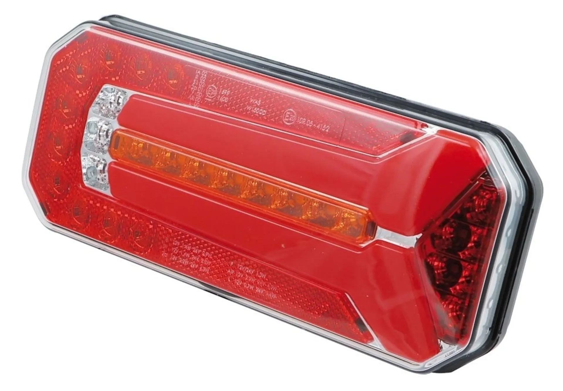 WAS - LED-Schlussleuchte 12/24V L+R 236x104mm, IP68, dynam. Blinklicht, NSL, KZL