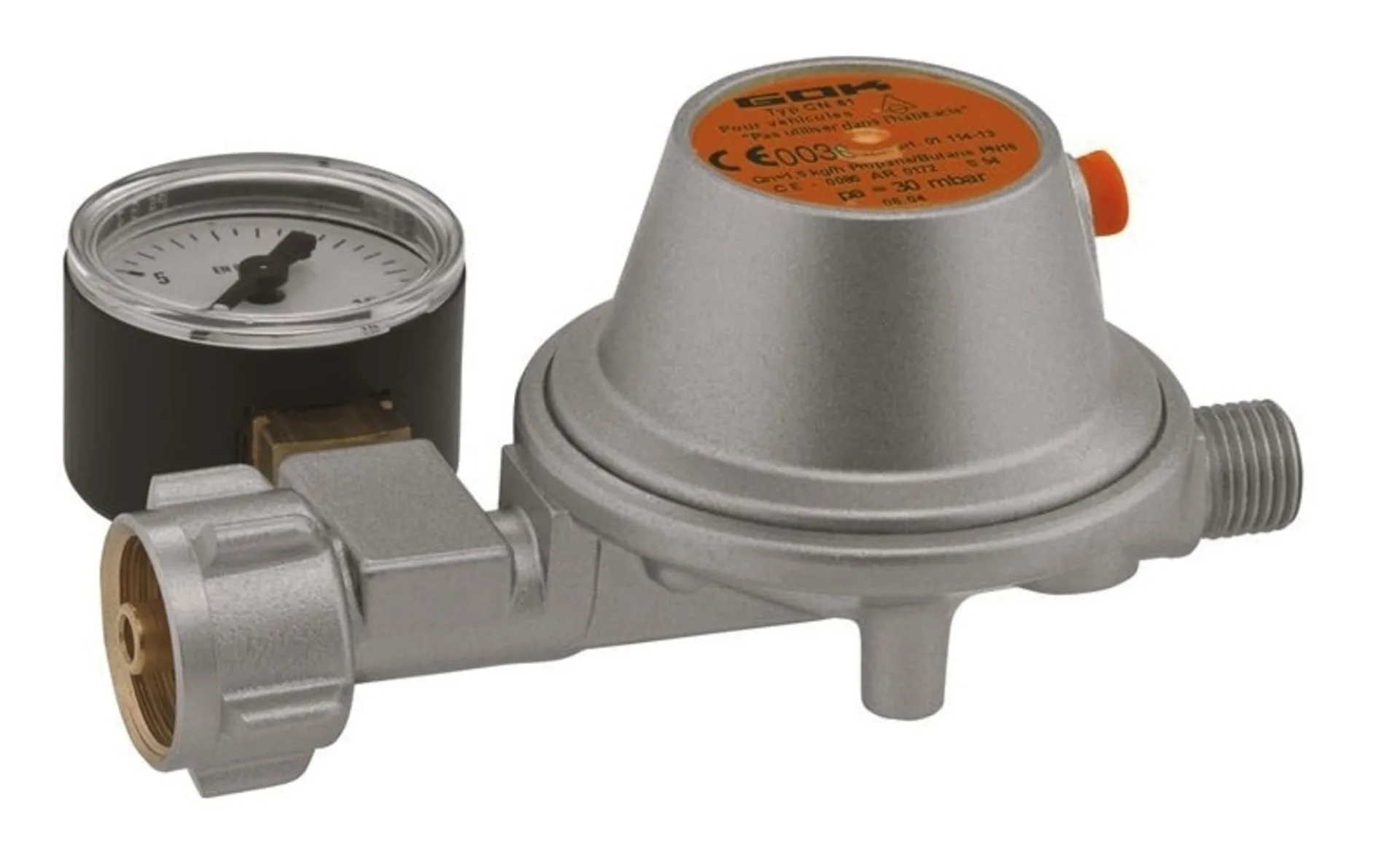 Druckminderer mit Manometer und Überdruckventil (50mbar)