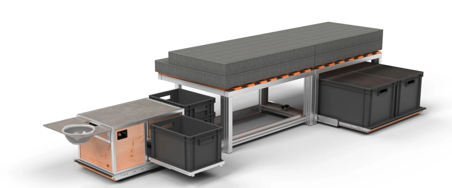 easygoinc. Vanlife-Modul BIKE für Citroen Jumpy XS / Peugeot Expert Compact / Opel Vivaro C / Toyota Proace Compact