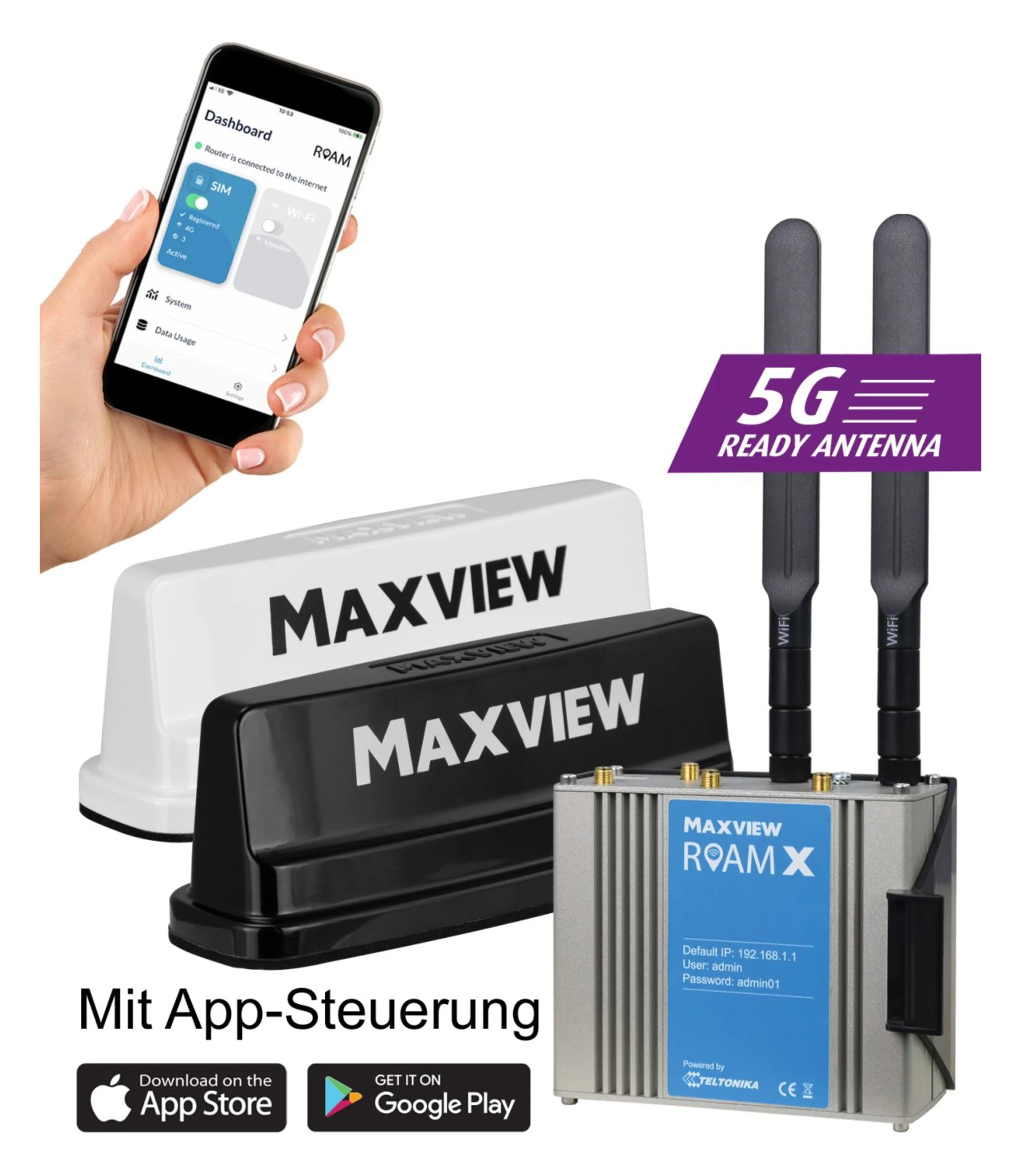 Antenne Maxview LTE/WiFi Campervan Roam X blanc