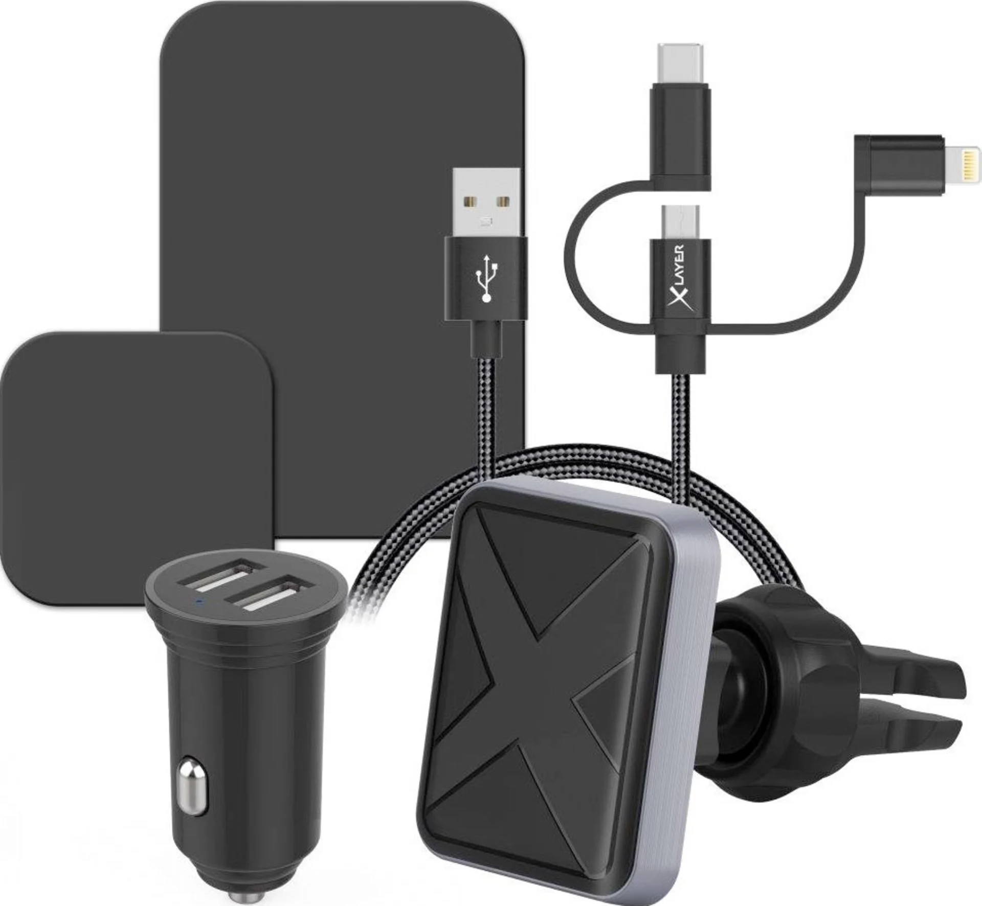 XLayer Magfix Chargeur de voiture pour smartphone Kit de démarrage