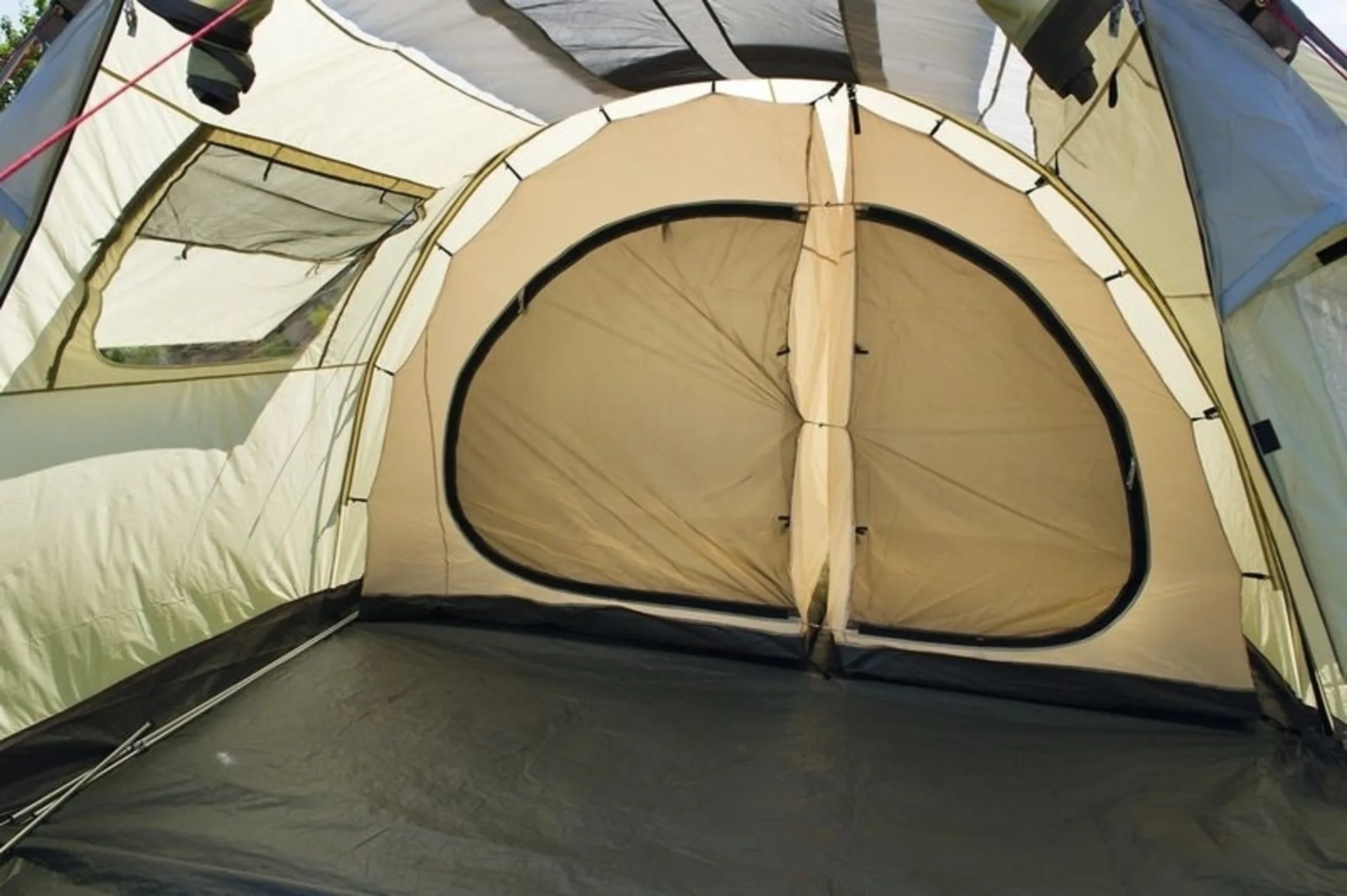 Reimo Silvretta 2 Z6 Tente familiale - Tente de camping 5 personnes avec 2 cabines de couchage et tapis de sol