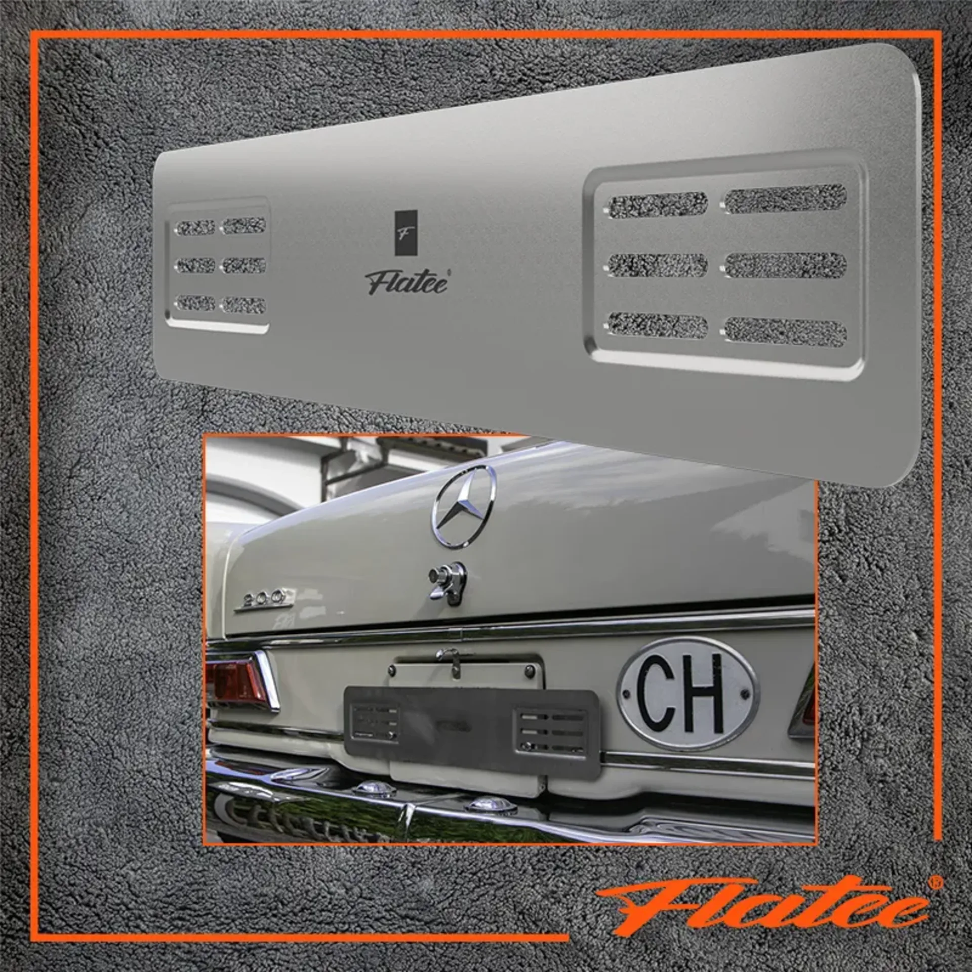 Flatee Montageplatte für Fahrzeugheck - Inox