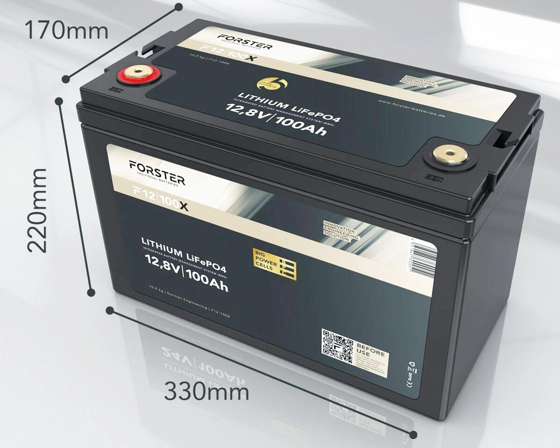 Forster LiFePO4 Lithium-Batterie 12 V 100 Ah High Power