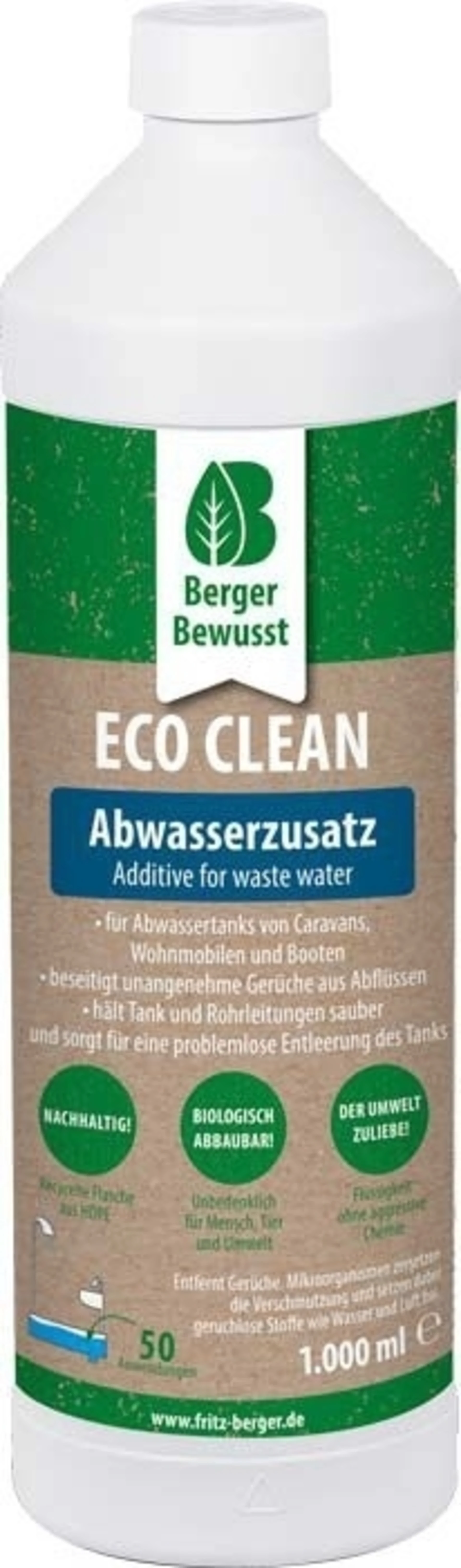 Berger Eco Clean additif pour eaux usées 1 litre