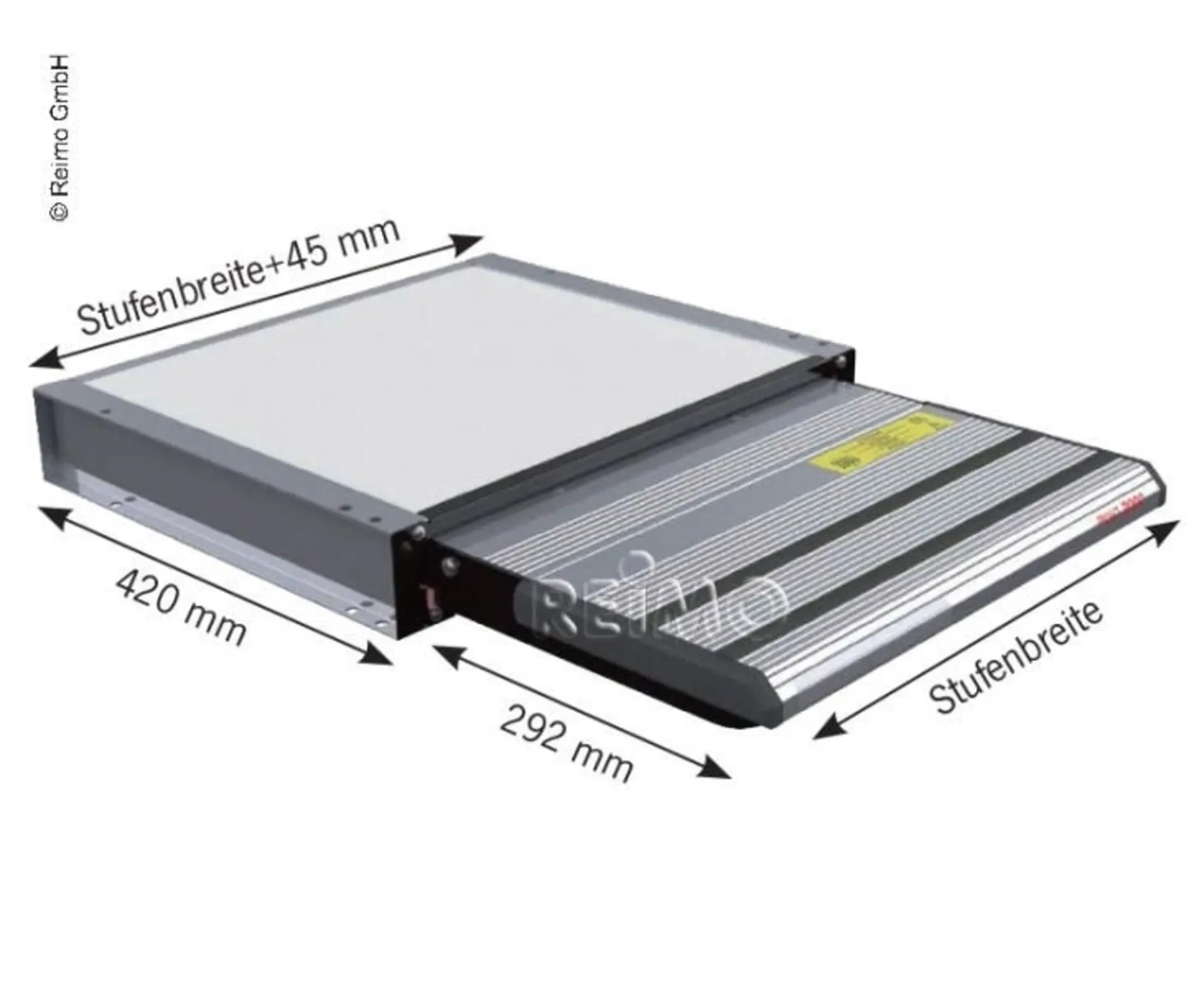 Elektrische Trittstufe aus Aluminium für Kastenwagen und Wohnmobile - 550 mm, 12 V
