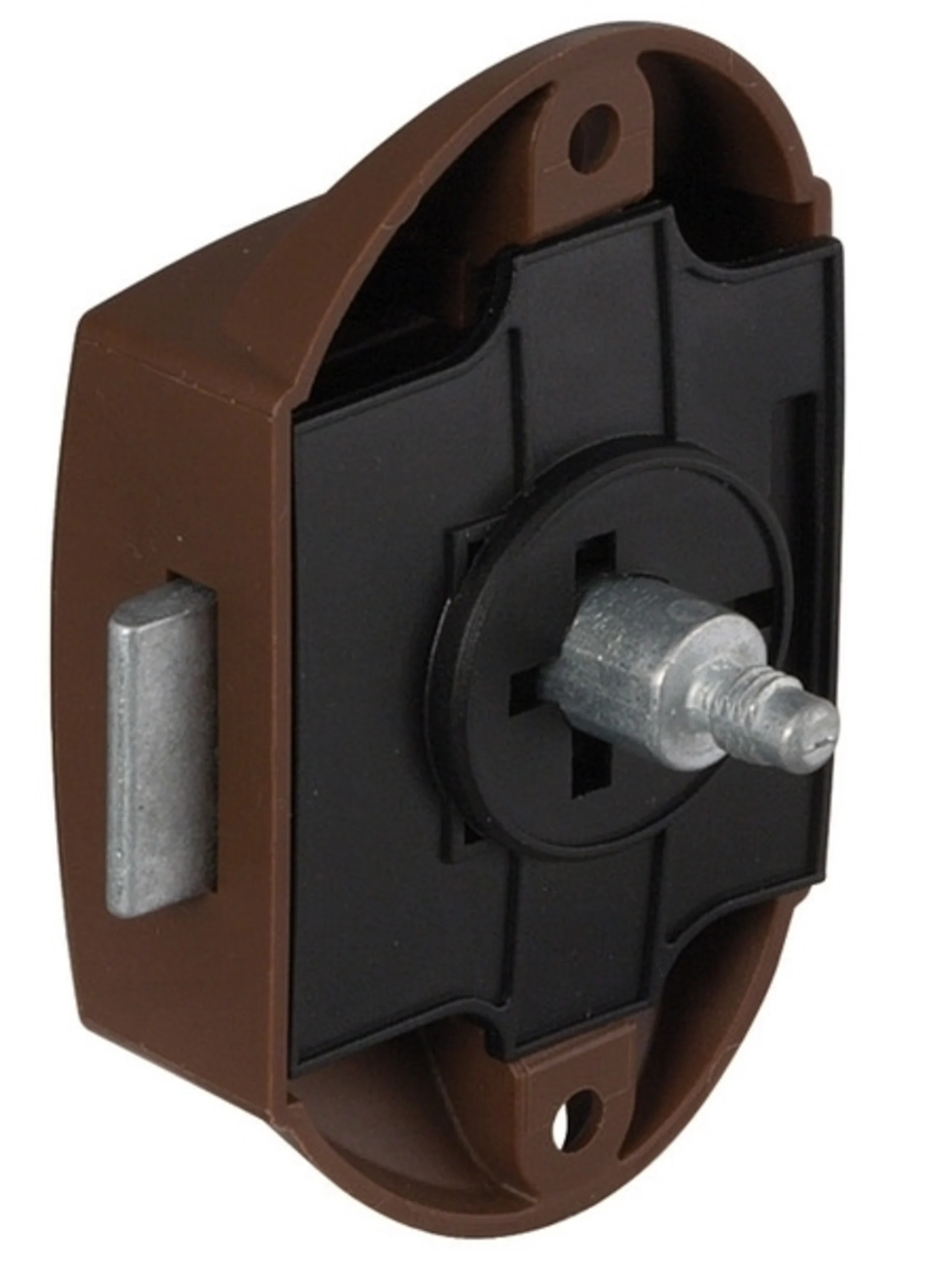 Aufschraub-Riegelschloss Push-Lock - Einseitig bedienbar - Braun Aufschraub-Riegelschloss Push-Lock - Einseitig bedienbar - Braun
