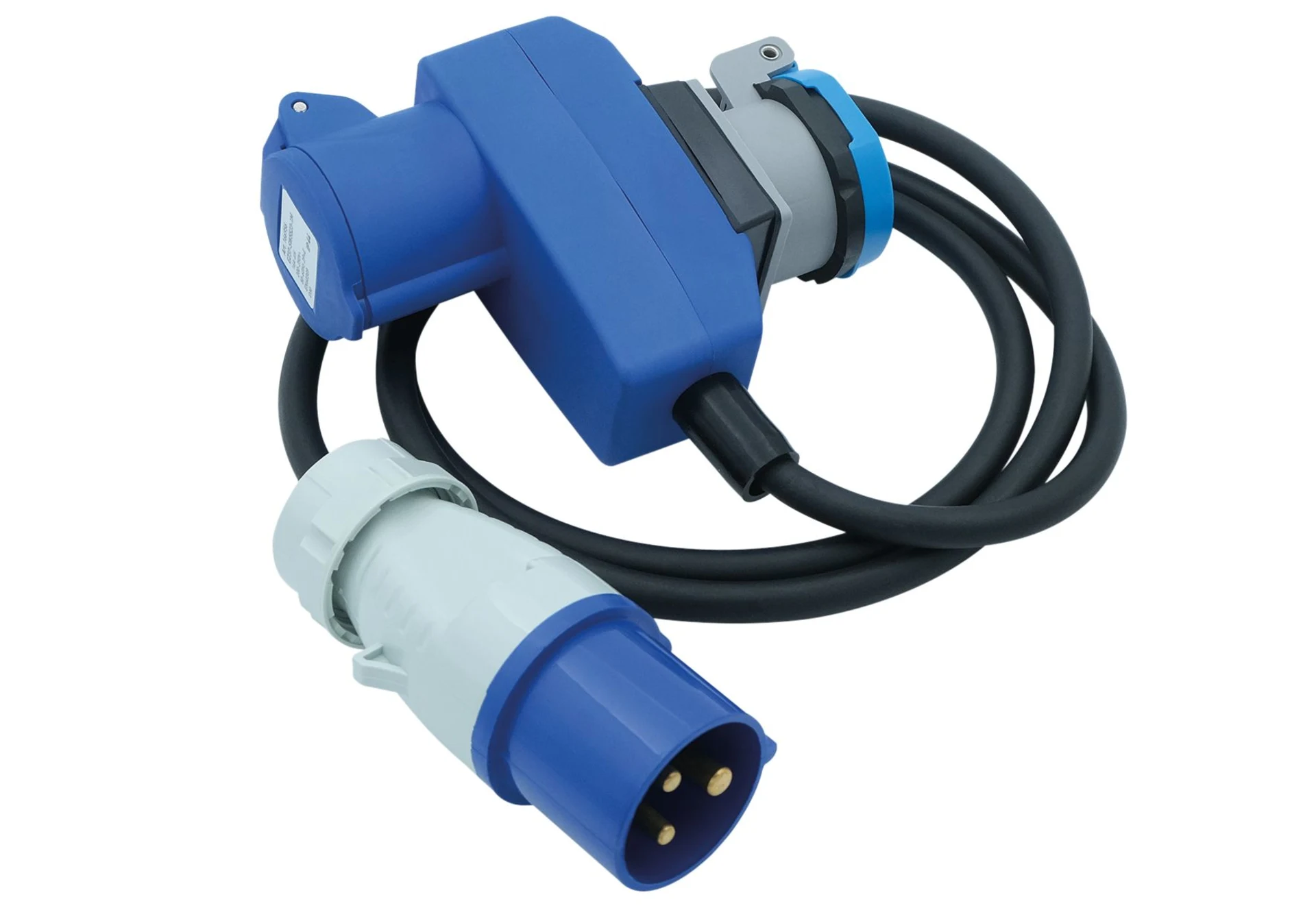 CEE-Verlängerungskabel 16/3 230 VAC 1.5 m CEE-Stecker/CEE-Winkelkupplung mit T23 Steckdose