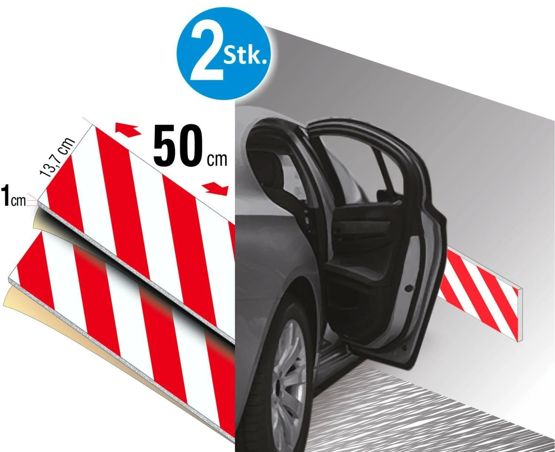Schütz Türschutzset für Fahrzeuge 2 teilig rot weiß 500 x 137 x 10 mm