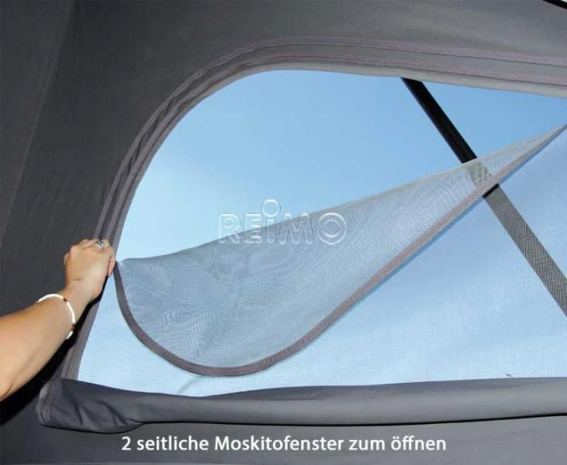 Schlafdach für VW T5/T6/T6.1 Transporter mit Gurtverschluss und langer Radstand - hinten hoch