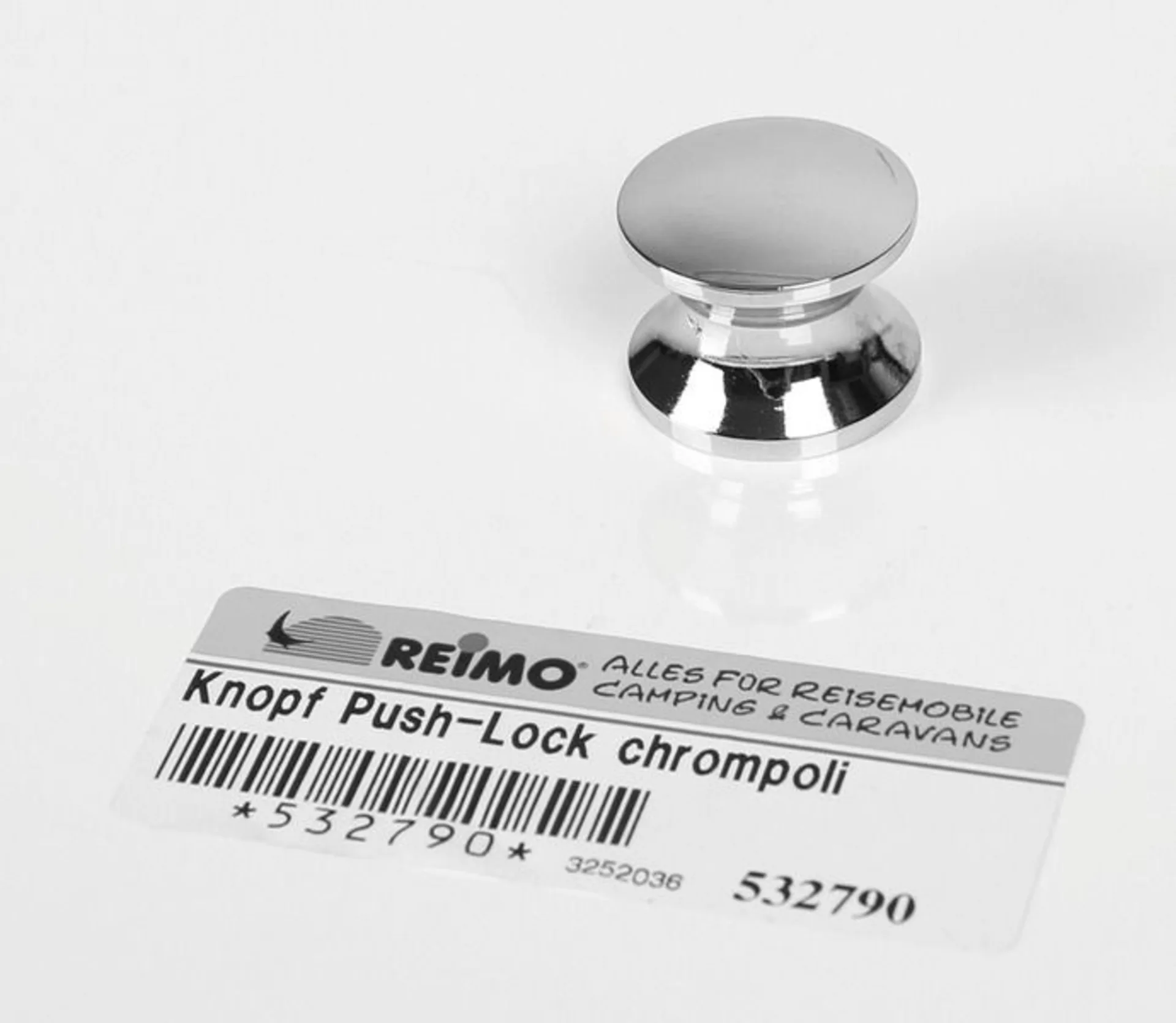 Chrompolierter Ersatzknopf für Push Lock