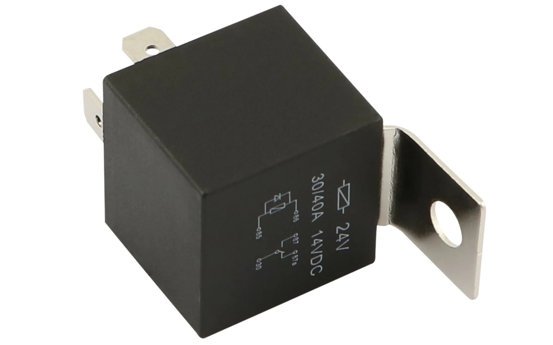 Mini-Relais Wechsler 24 V 30/40 A mit Diode mit Halter, wasserdicht
