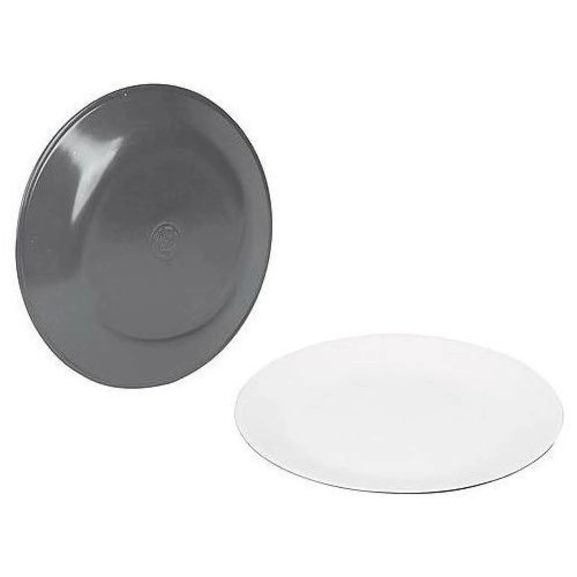 Assiettes plates Bo-Camp bicolores, lot de 4, gris/blanc Assiettes plates Bo-Camp bicolores, lot de 4, gris/blanc