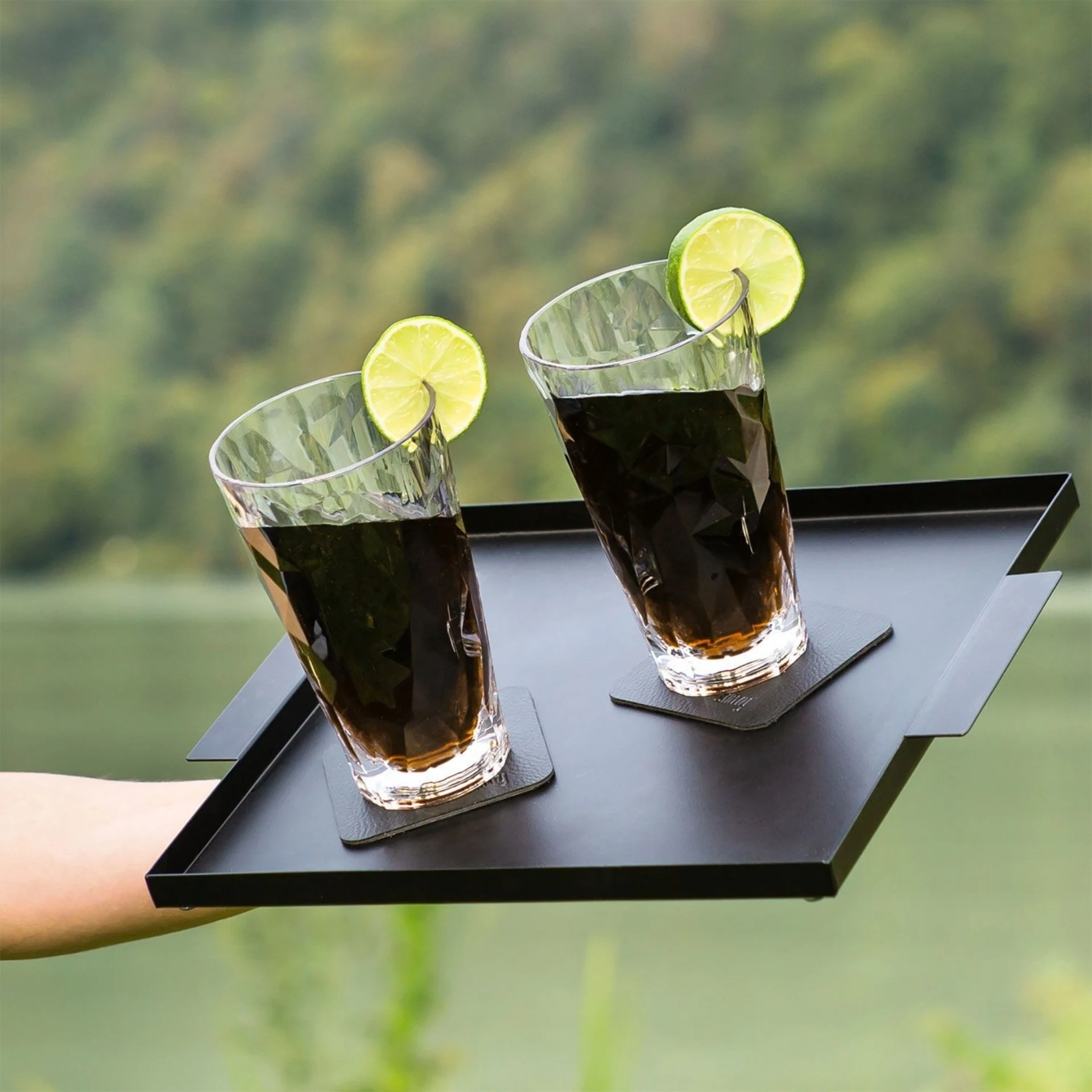 silwy® Longdrink Magnet-Kunststoffgläser inkl. metallische Gel-Untersetzer 6 Stück Transparent (300 ml)