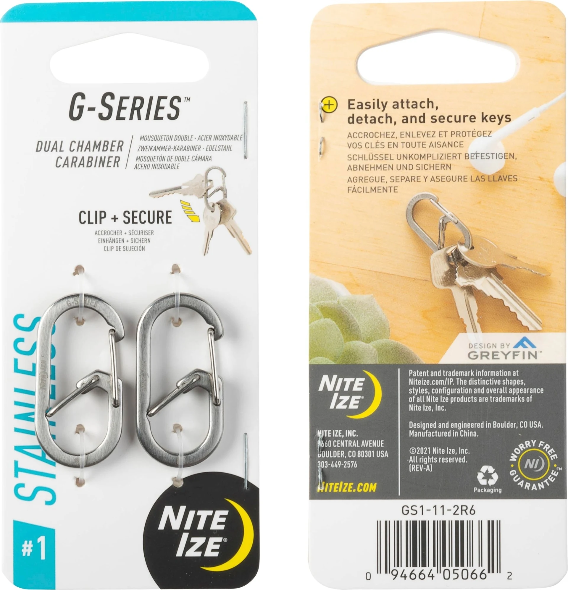 Nite Ize Mousqueton G-Series 1 2pack Stainless Steel Nite Ize Mousqueton G-Series 1 2pack Stainless Steel