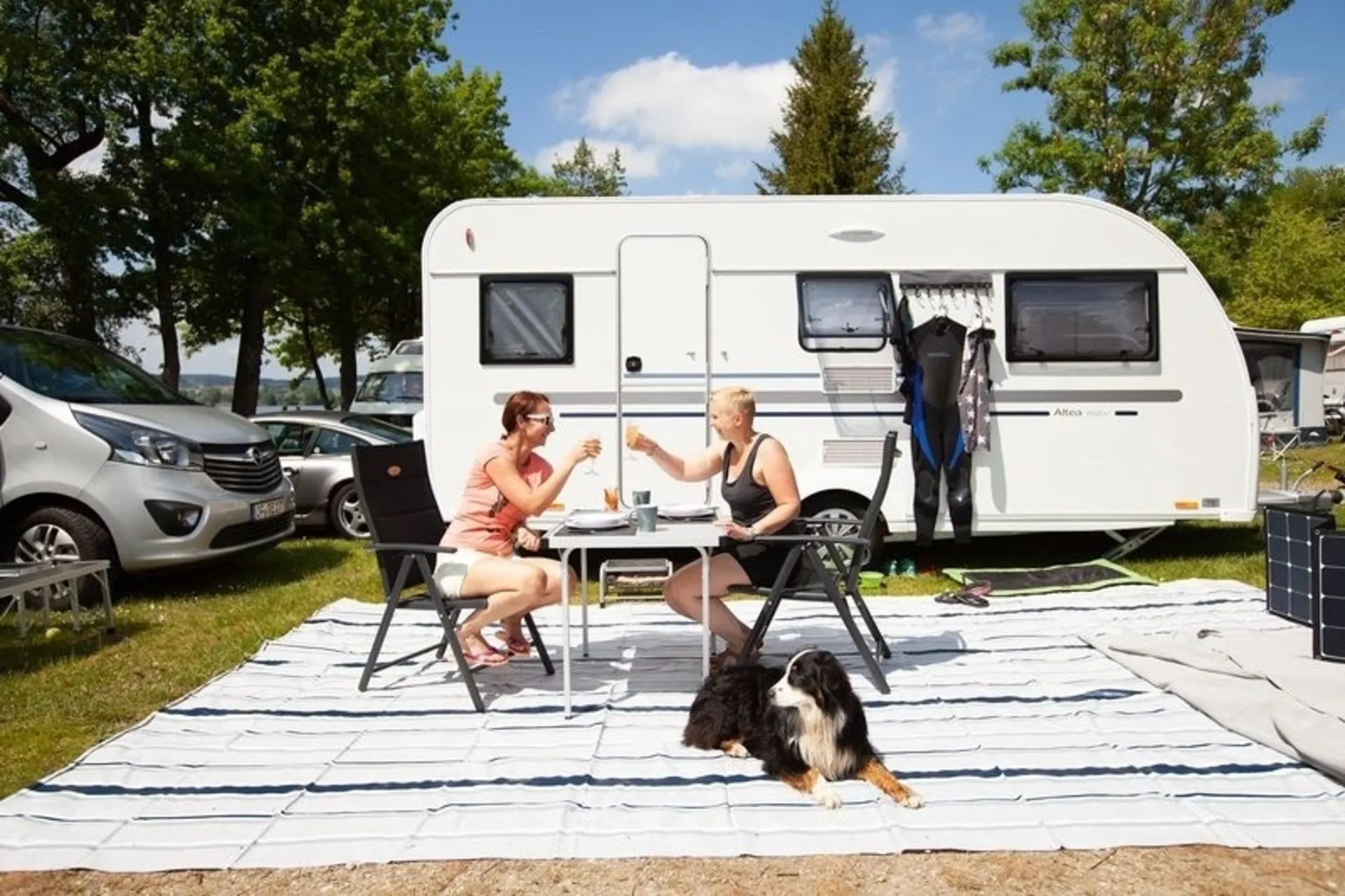 Vorzeltteppich 6x3.5m grau aus PVC mit Markisenteppich-Funktion