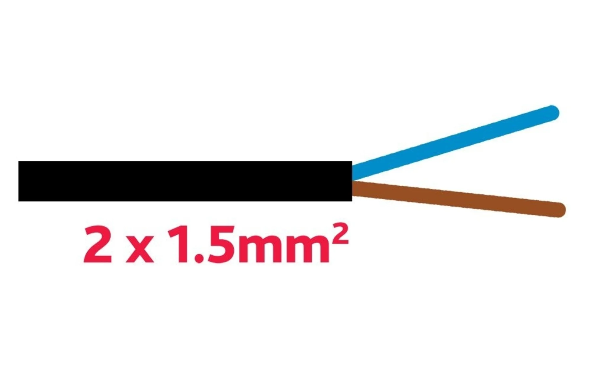 Câble TD 2x1,5mm noir Câble TD 2x1,5mm noir