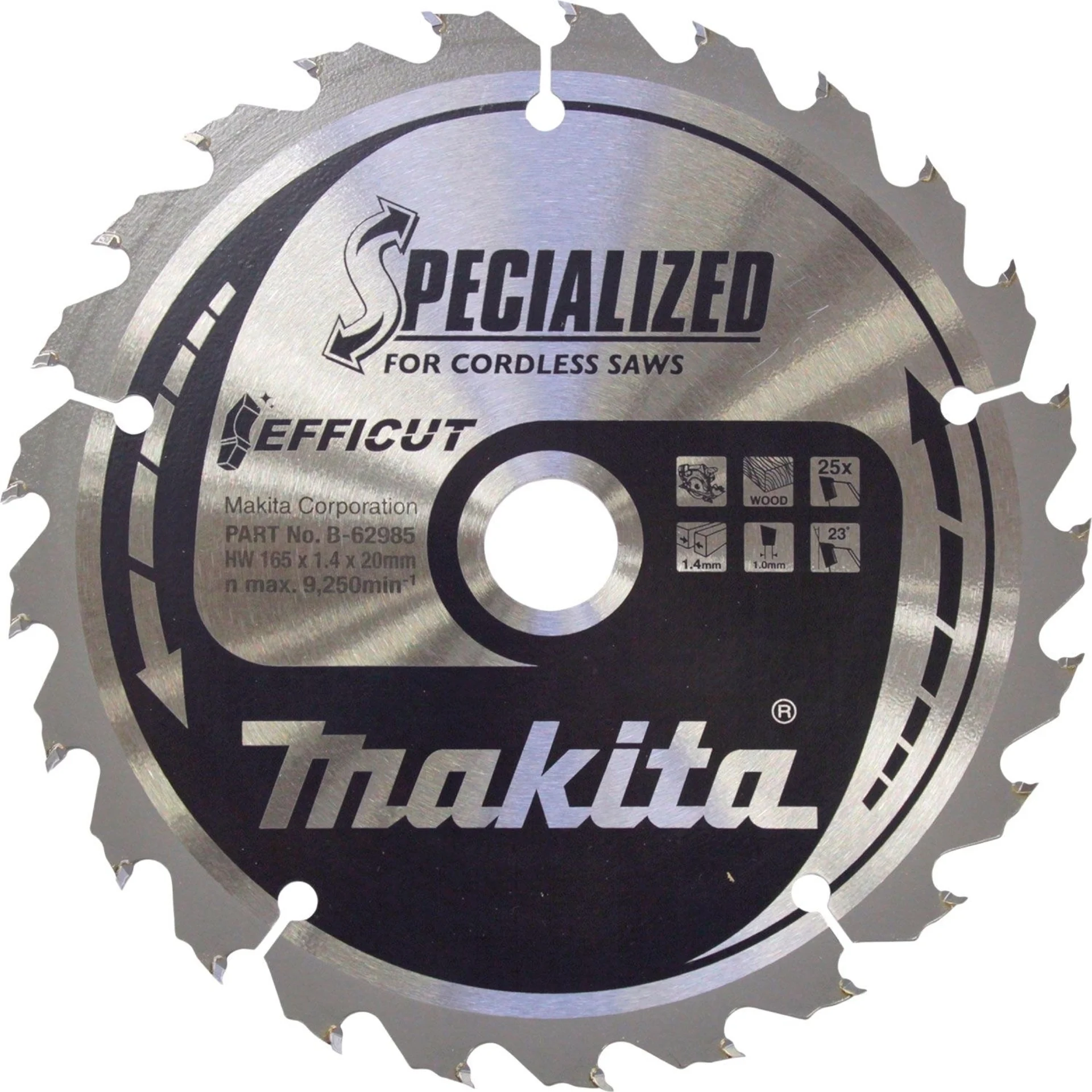 Makita B-62985 Lame de scie Efficut 165 x 20 x 25Z