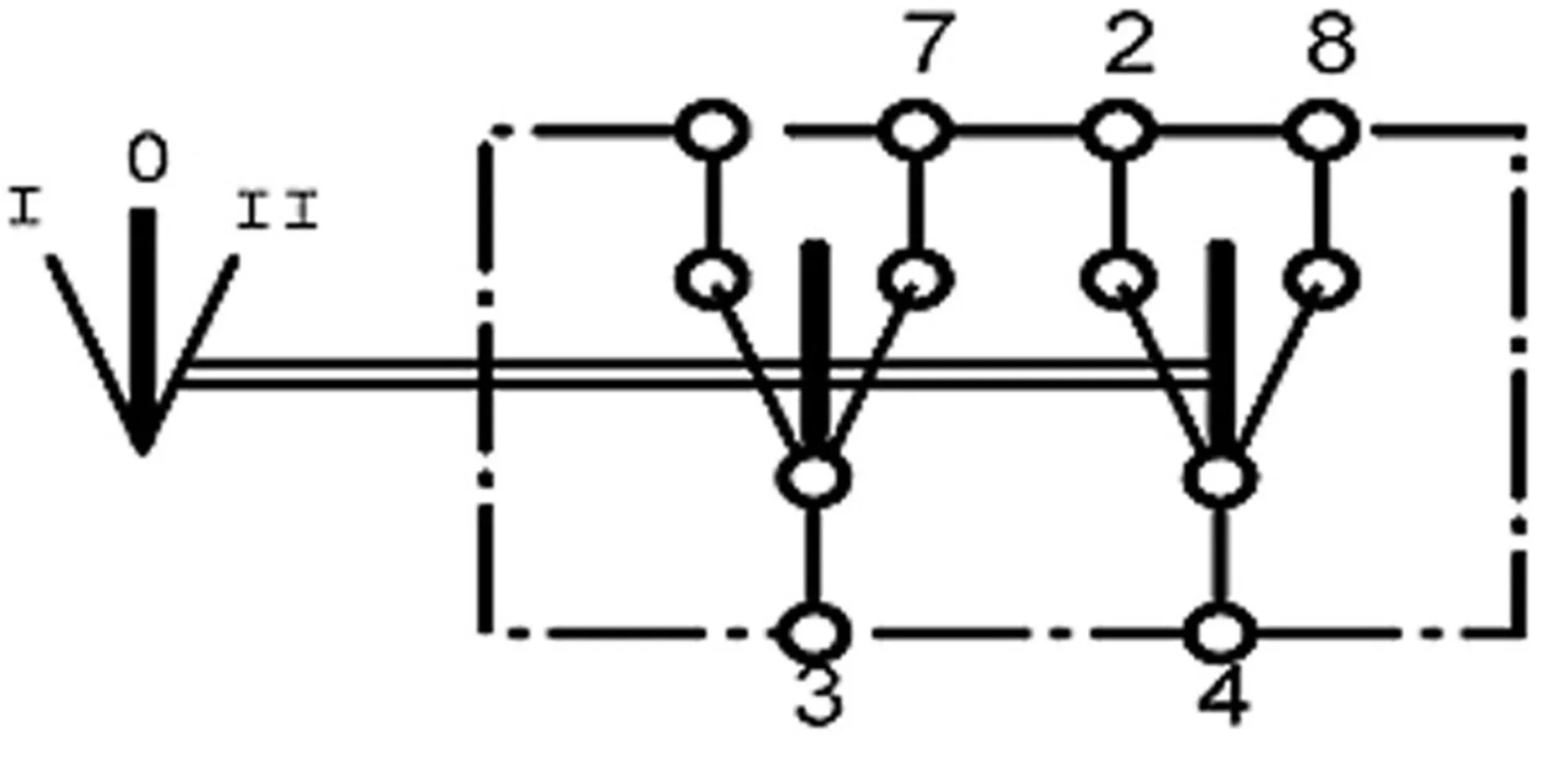APEM - Wippschalter 2x 1 - 0 - 2 2x 1 - 0 - 2, IP68, Einbauloch 37 x 21 mm, Steckan.