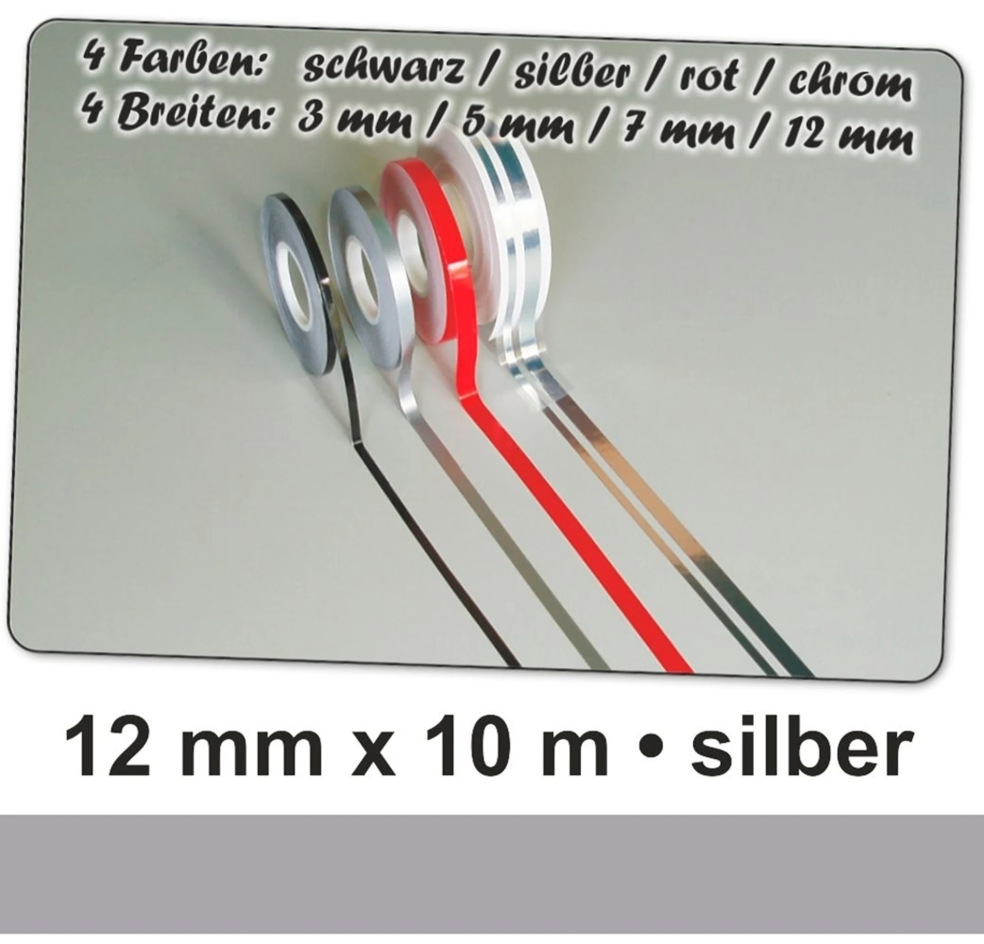 Schütz Auto Zierstreifen silber 12 mm x 10 Meter