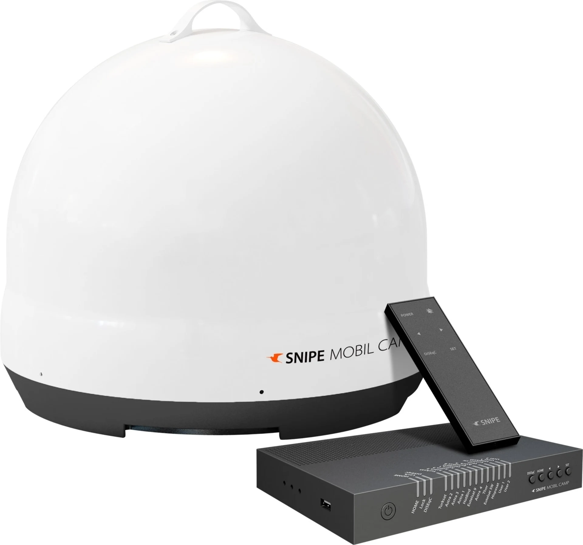 Selfsat Snipe Mobil Camp antenne satellite portable entièrement automatique avec télécommande LNB unique