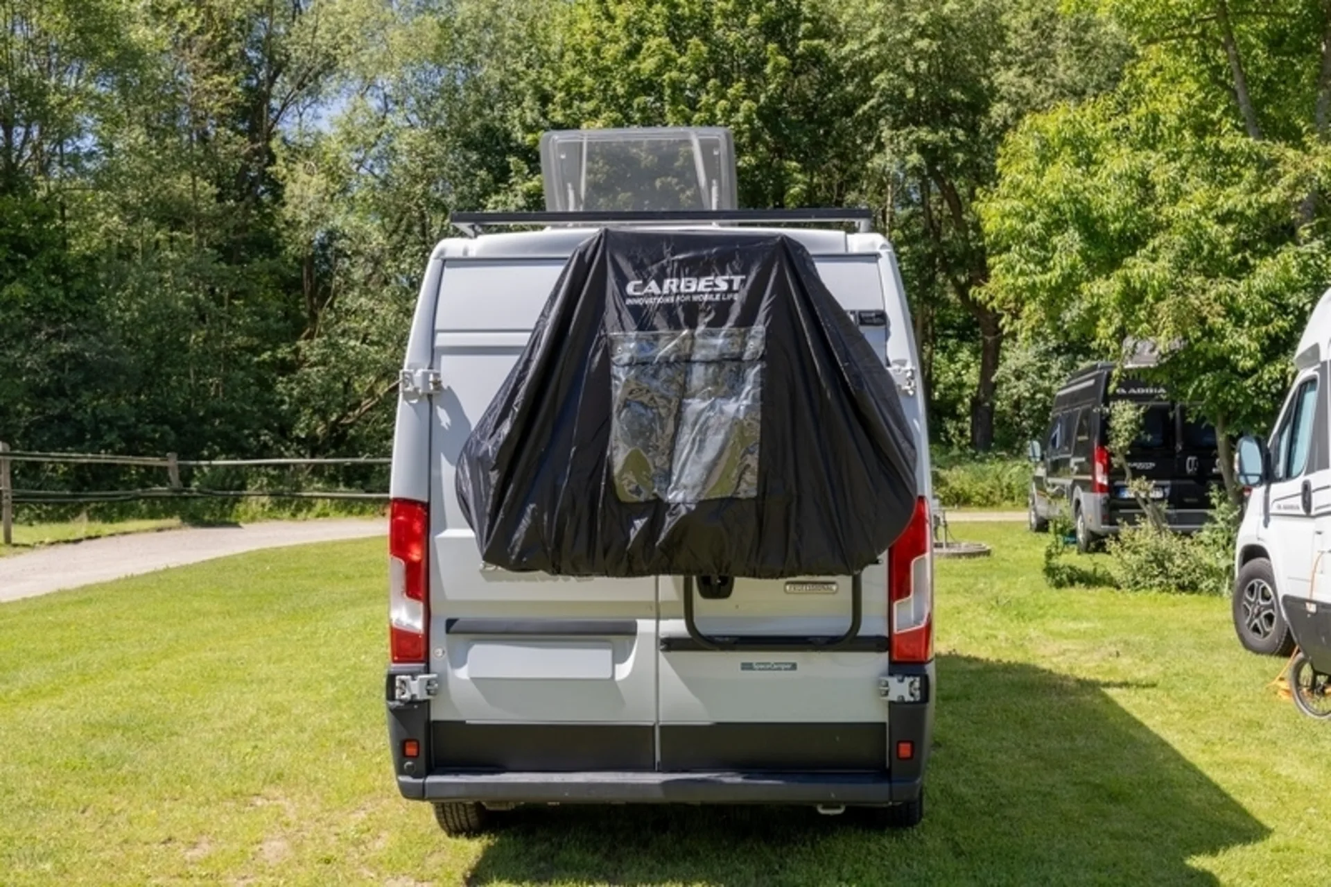 Carbest Housse de protection vélo pour 2-3 vélos avec poche pour panneau de signalisation