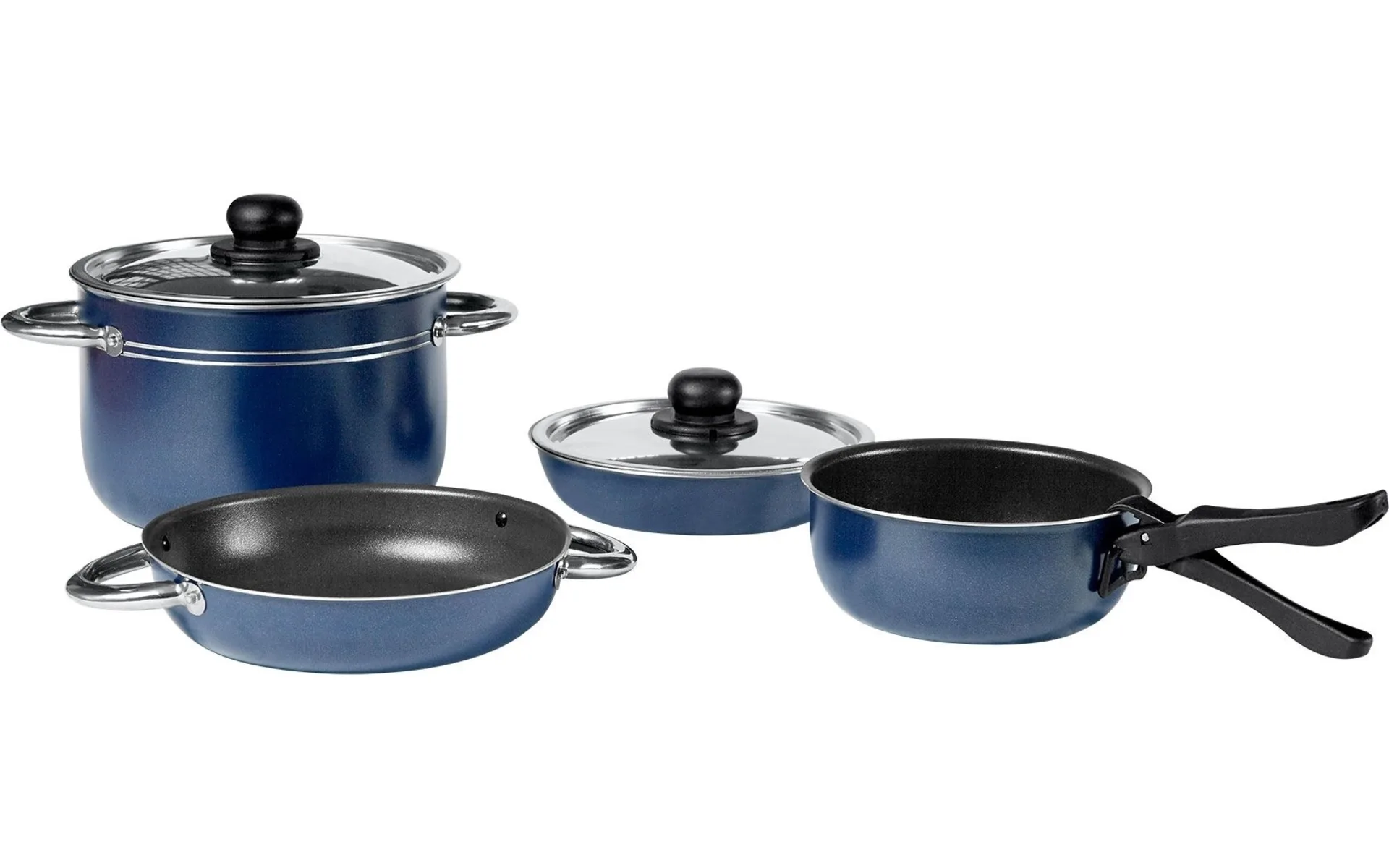 Berger Set de casseroles en aluminium empilable bleu 8 pièces