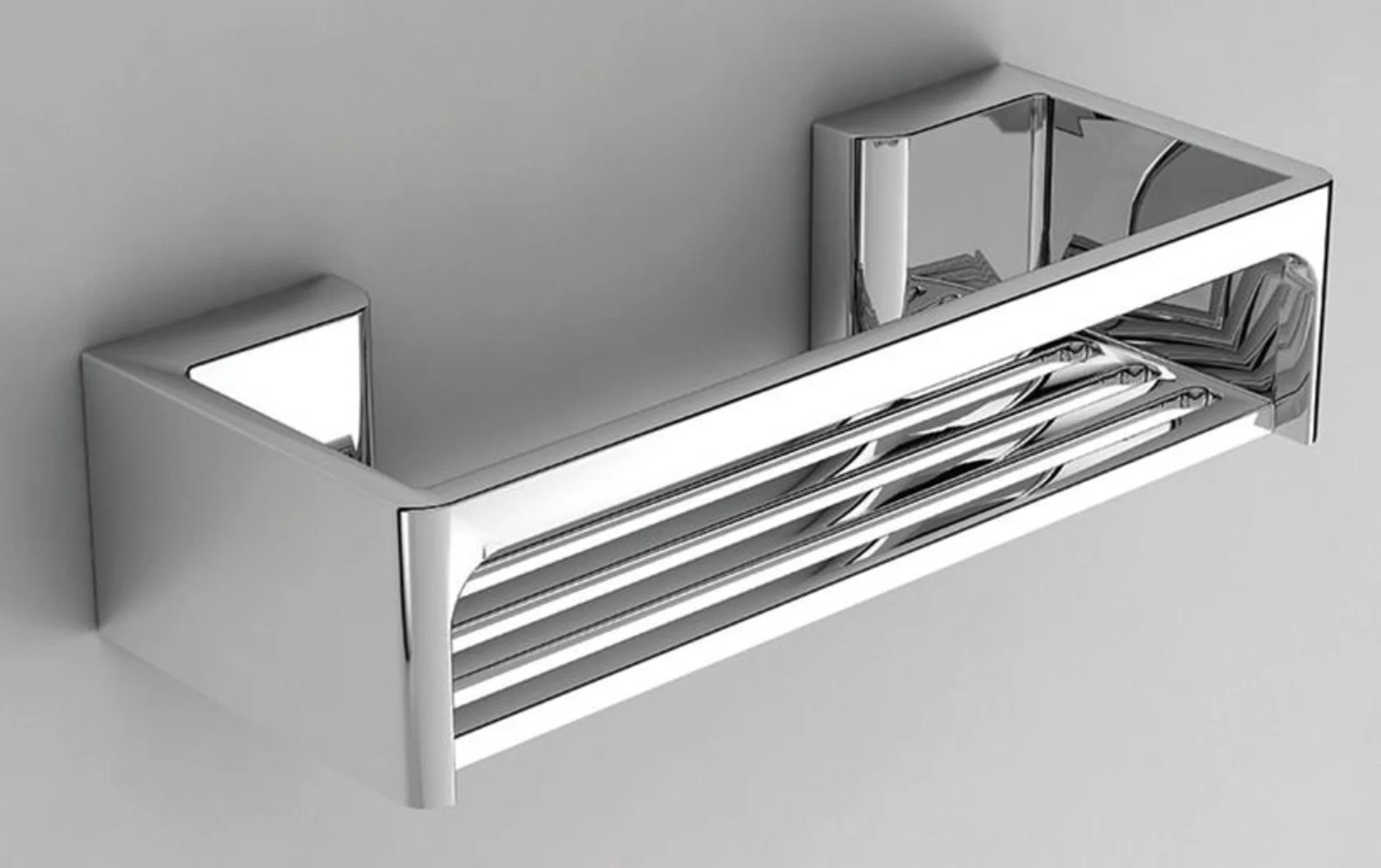 Utensilo Square Dusch-Ablage aus verchromtem ABS-Kunststoff, 320x100x84mm