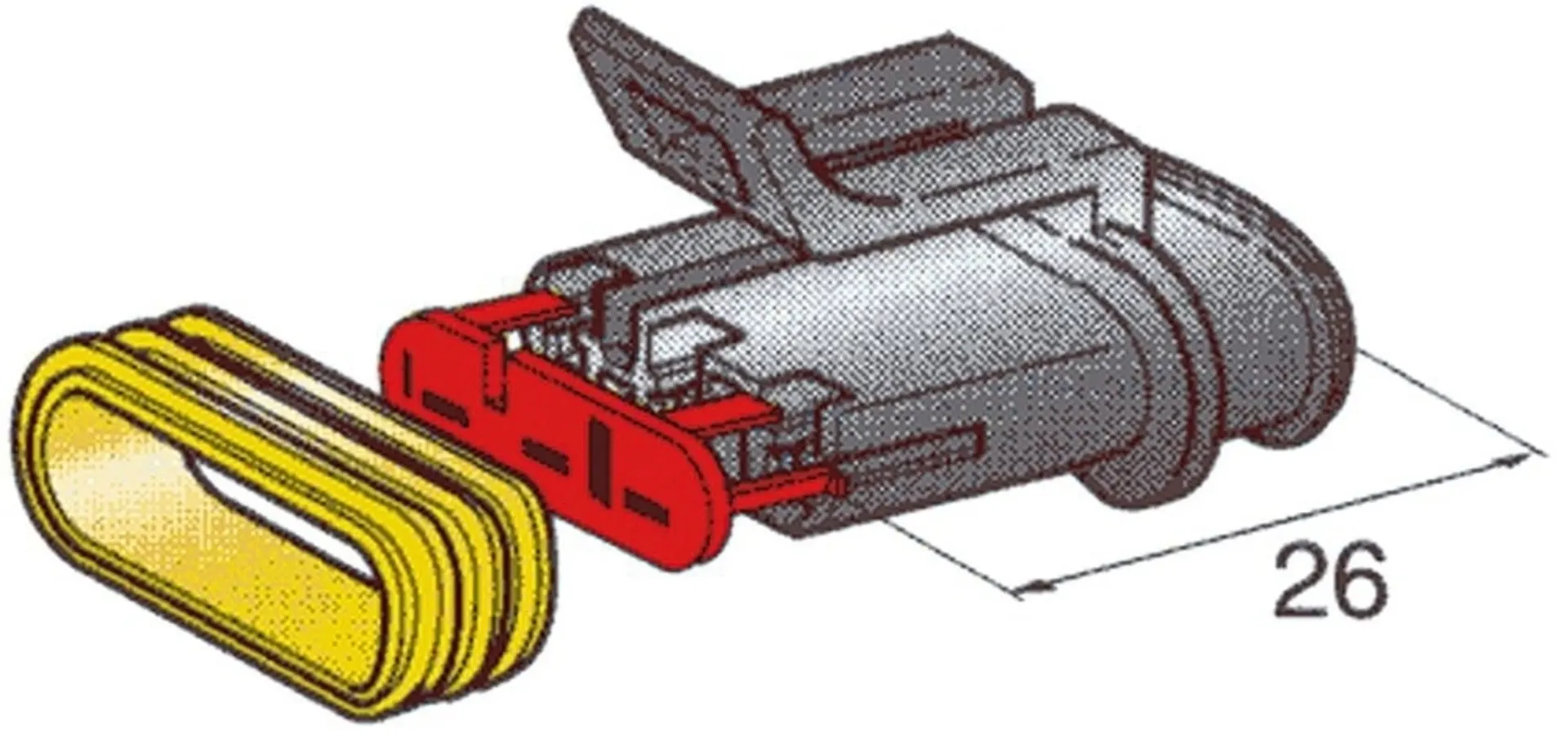 Steckergehäuse SUPERSEAL 1.5, 3-pol