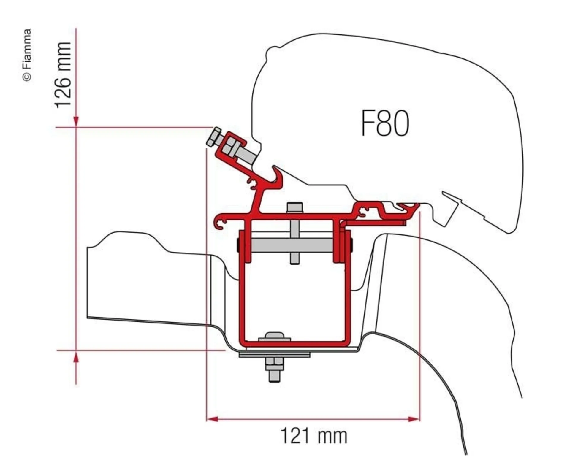 Fiamma Kit für VW Crafter/Man L3/H3 ab 2017 ohne Roof Rail, 2H,20cm, 1,H32cm