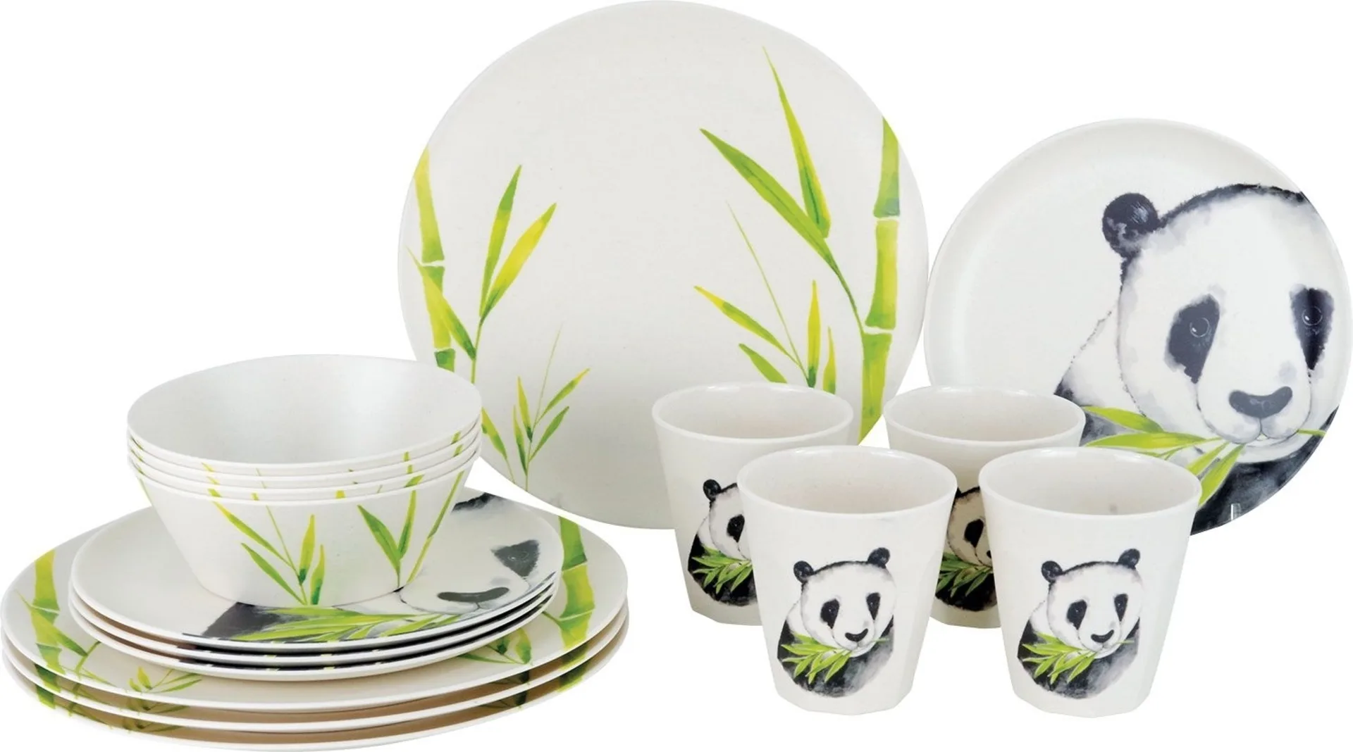 Gimex Nature Line Bambus Melamin Geschirr-Set 16-tlg.