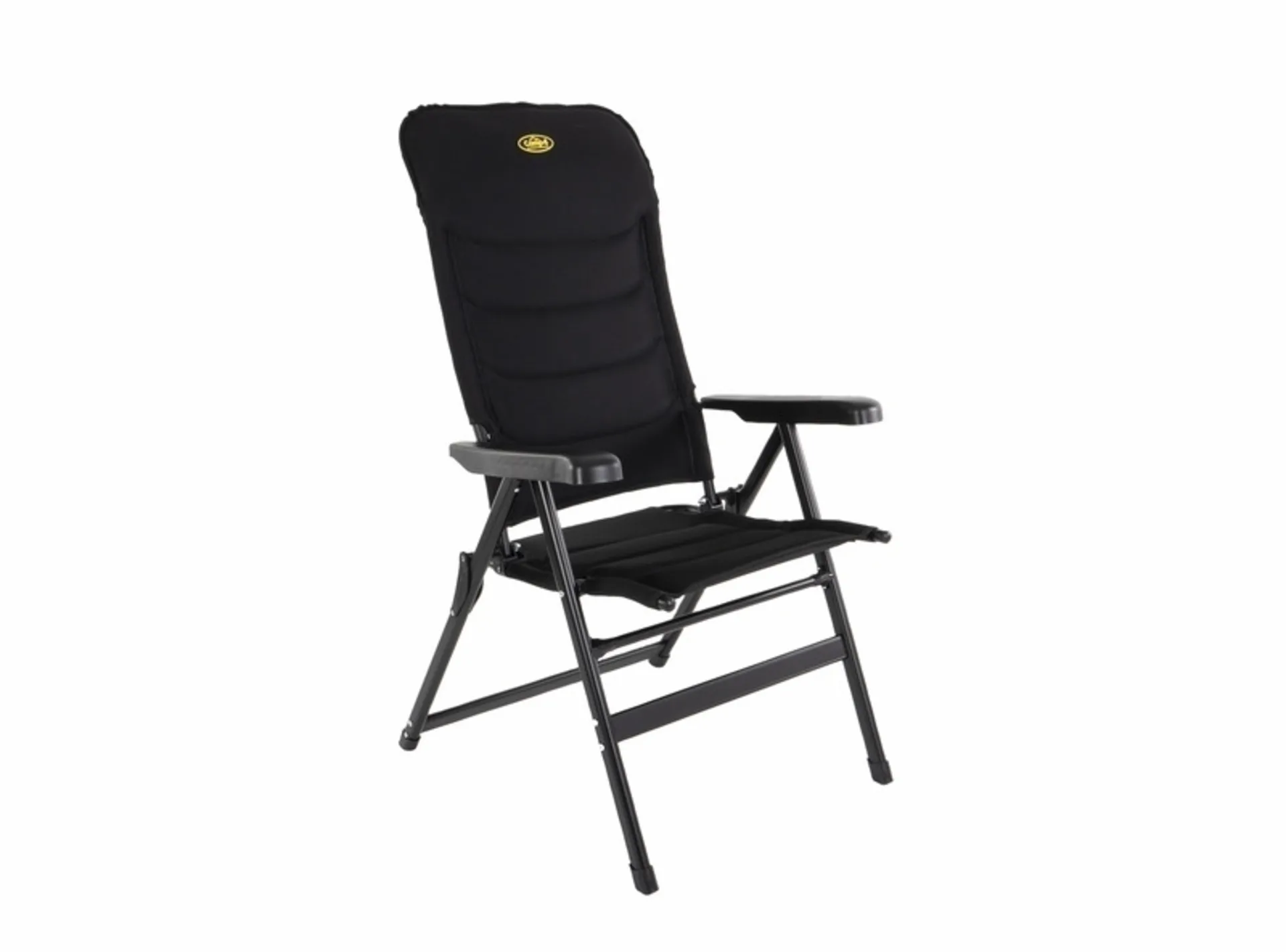 Chaise de camping en aluminium Camp4 MALAGA BREEZE - Rembourrée avec du tissu maillé noir