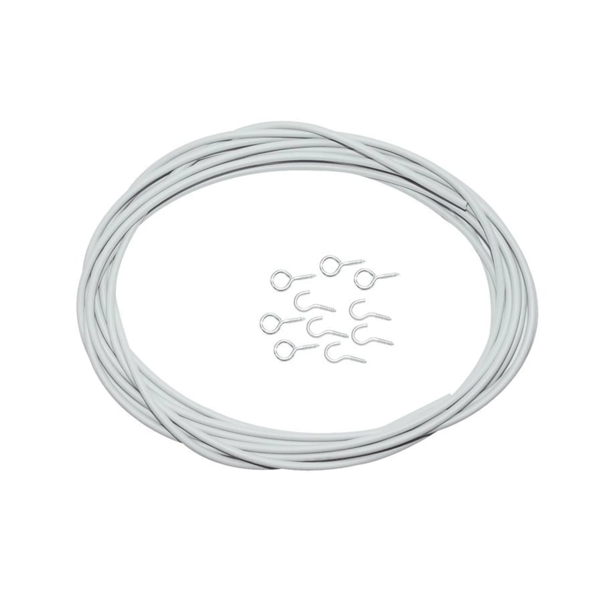 Spirale à rideaux Spannfix gris clair 3 m avec 5 crochets et 5 œ Spirale à rideaux Spannfix gris clair 3 m avec 5 crochets et 5 œ