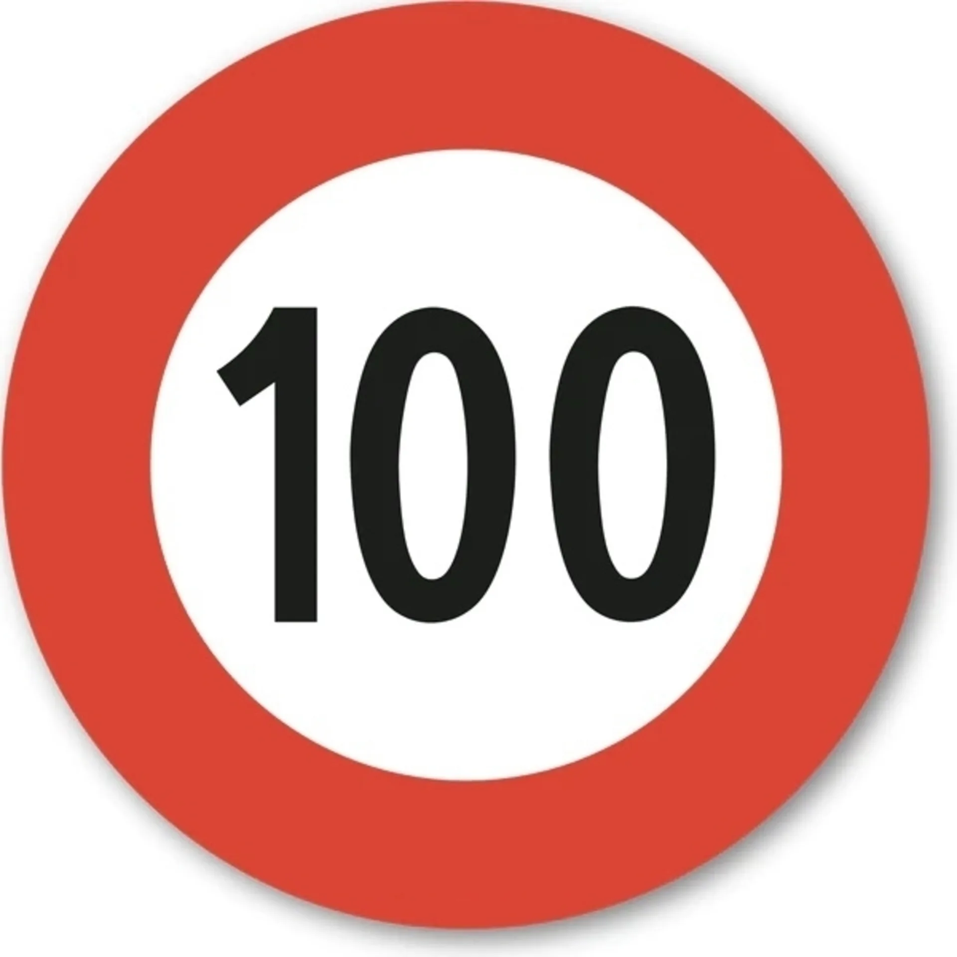 Geschwindigkeitsschild 100 km/h rund selbstklebend