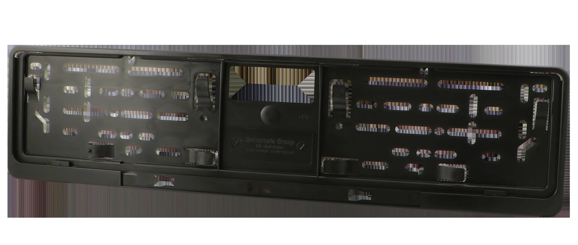 Kennzeichenhalter Wechselsystem schwarz hinten 50 x 11 cm Langformat, mit Schieber