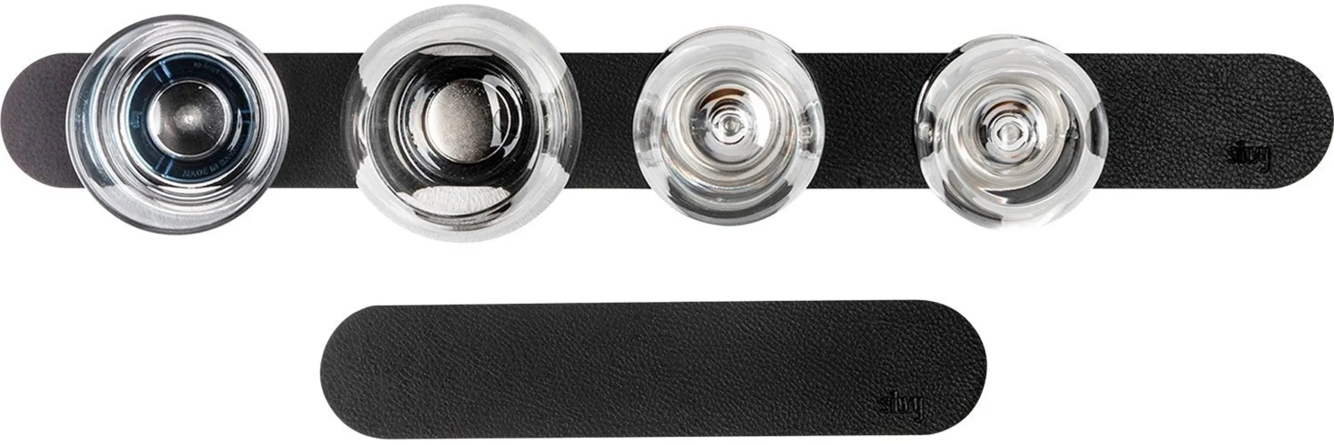 silwy® Magnet Metall Leiste mit Ledercoating 50 cm schwarz