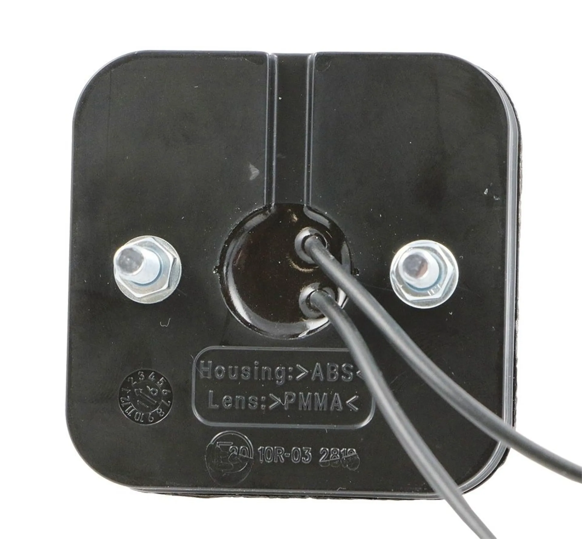 WAS - LED-Positionsleuchte weiss 65x65mm LED 12/24V mit Rückstrahler